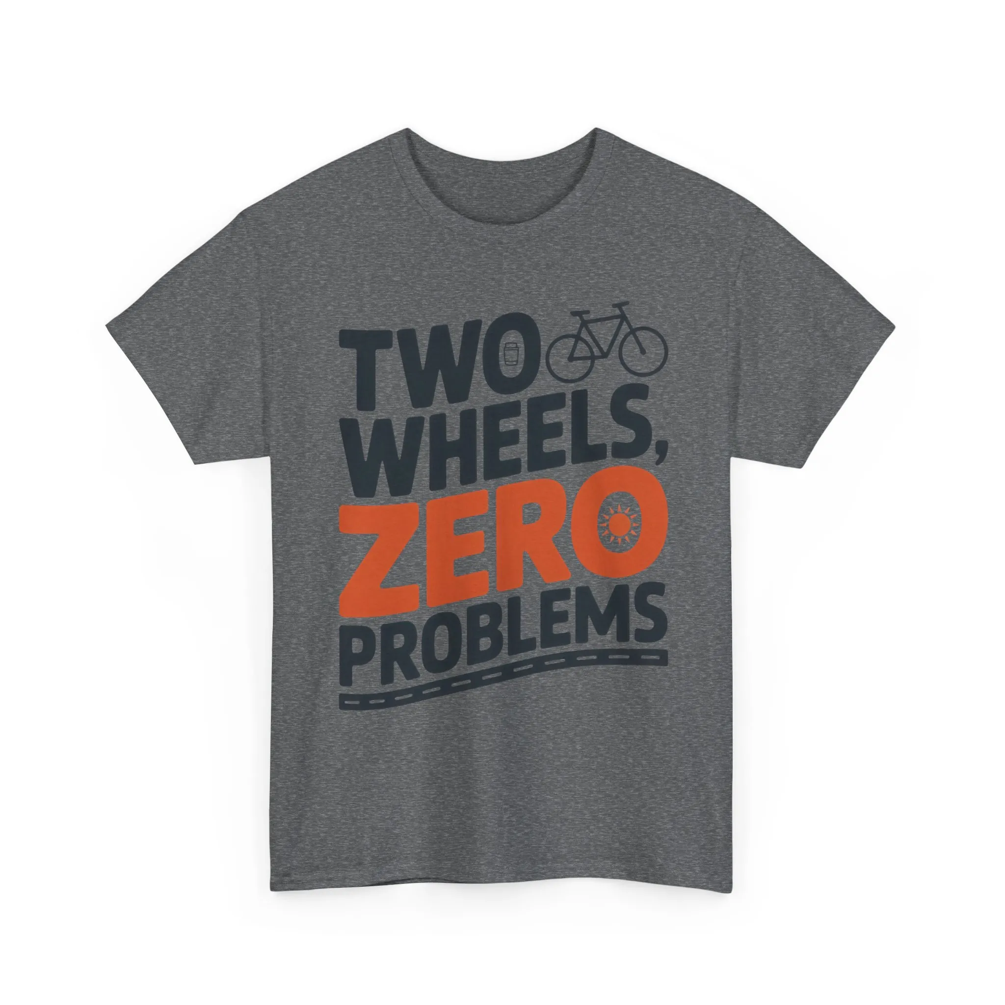 Two Wheels Zero Problems Mens Graphic Biker T-Shirt, Bike Humor Tee, Biker Gift - Image 10