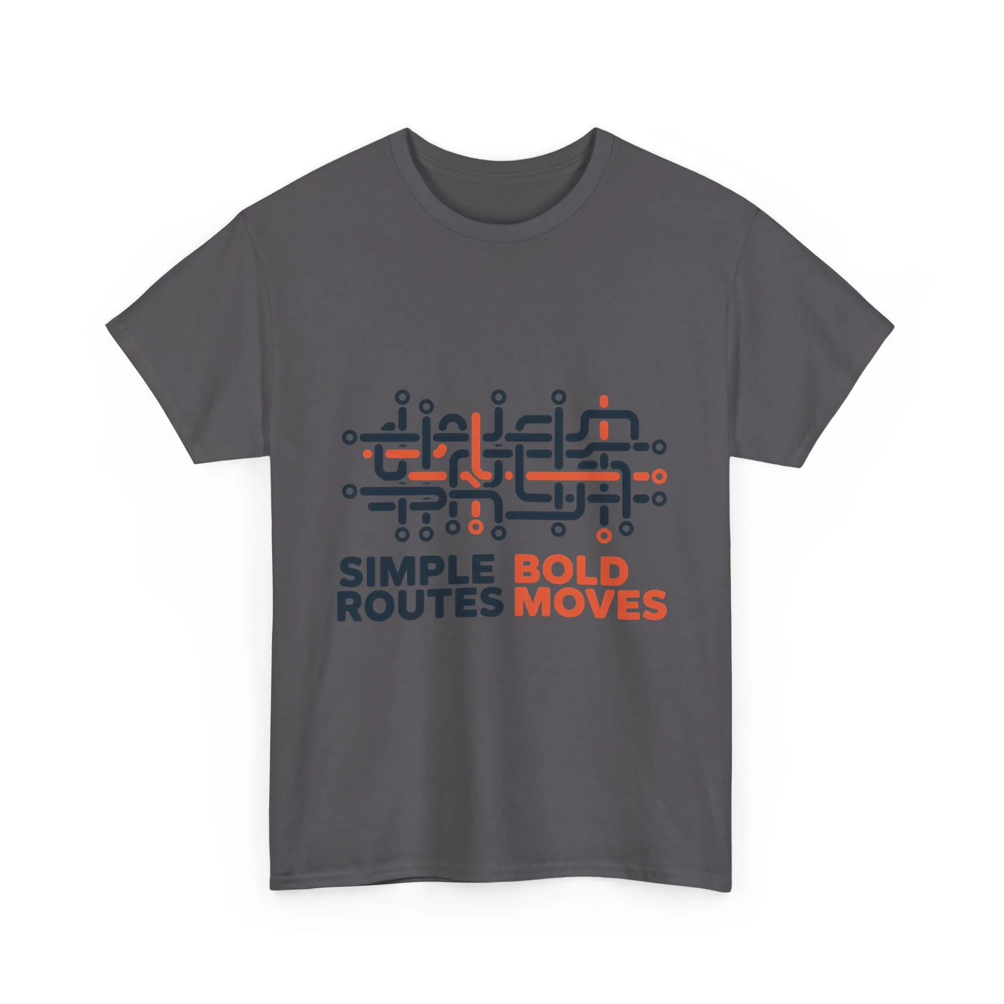 Simple Routes Bold Moves Mens T-Shirt, Minimal Urban Metro Map Graphic Tee - Image 22