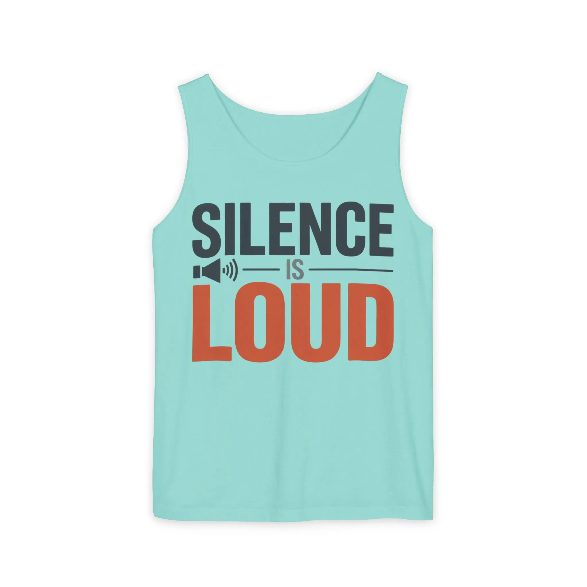Mens Garment-Dyed Tank Top, Silence Is Loud Motivational Mens Tank Top - Image 11