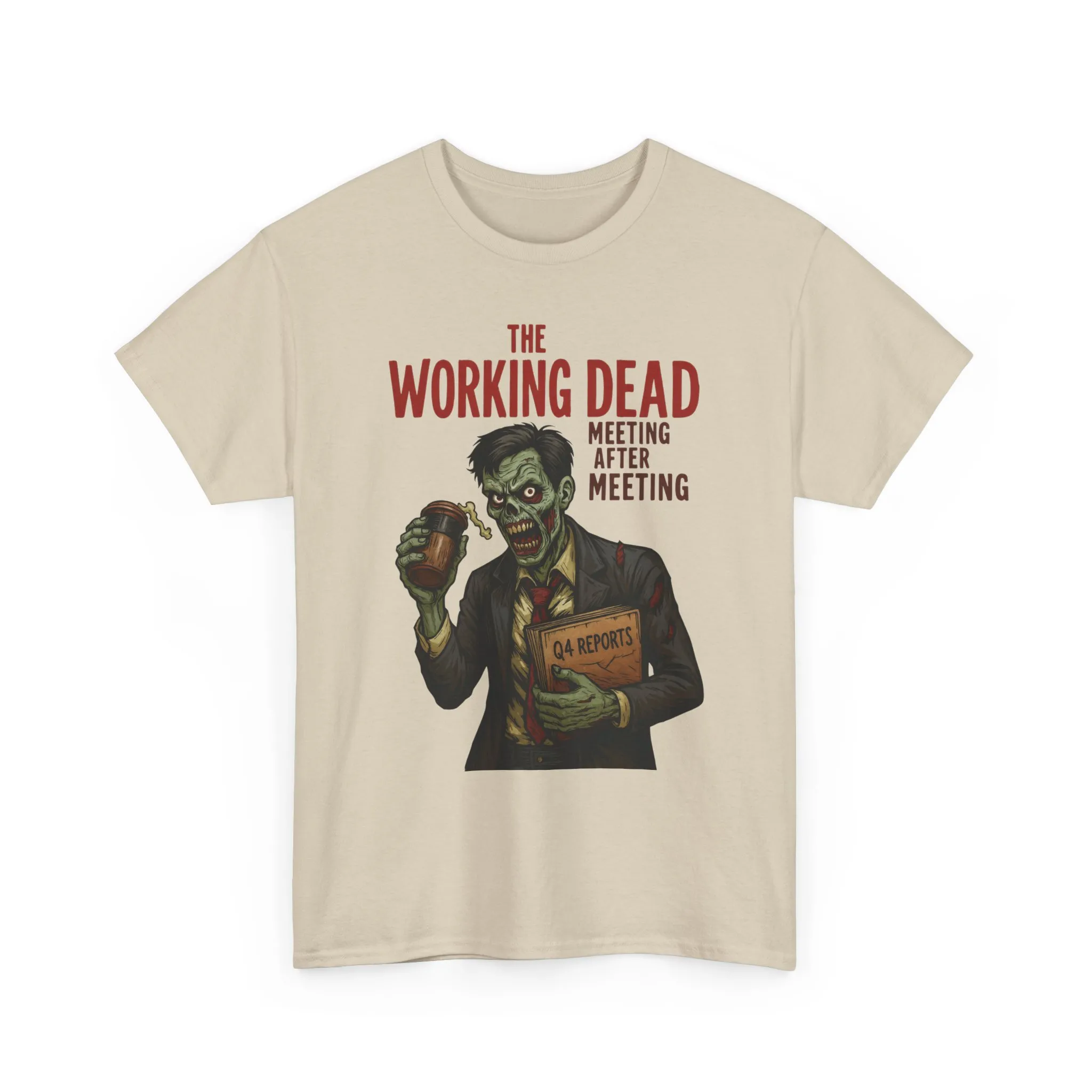 The Working Dead Men's Funny Zombie Work T-Shirt, Office Humor Tee, Meeting Joke Shirt, Halloween Office Tee - Image 12