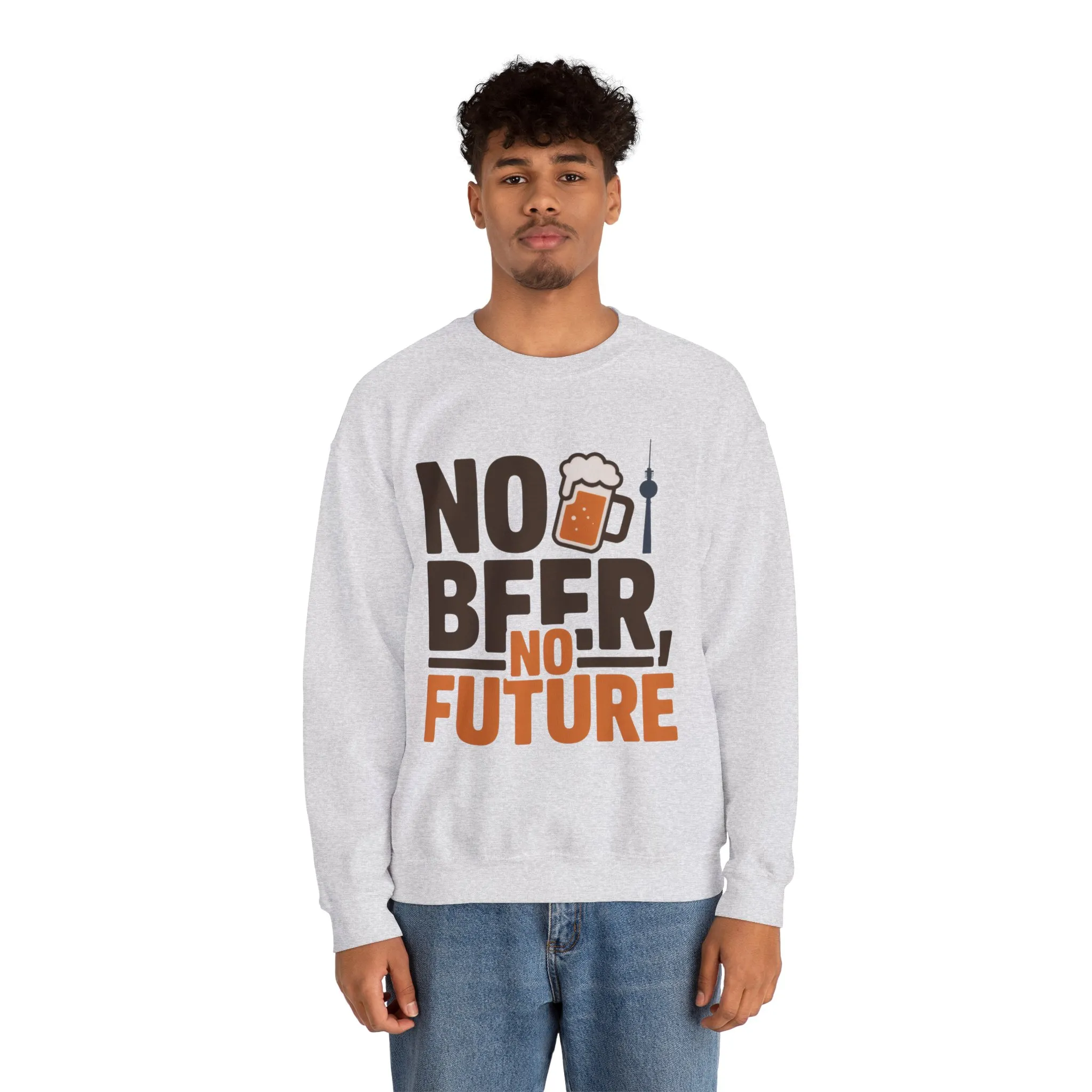 Mens Heavy Blend™ Crewneck Sweatshirt, No Beer No Future Funny Beer Mens Sweatshirt - Image 5