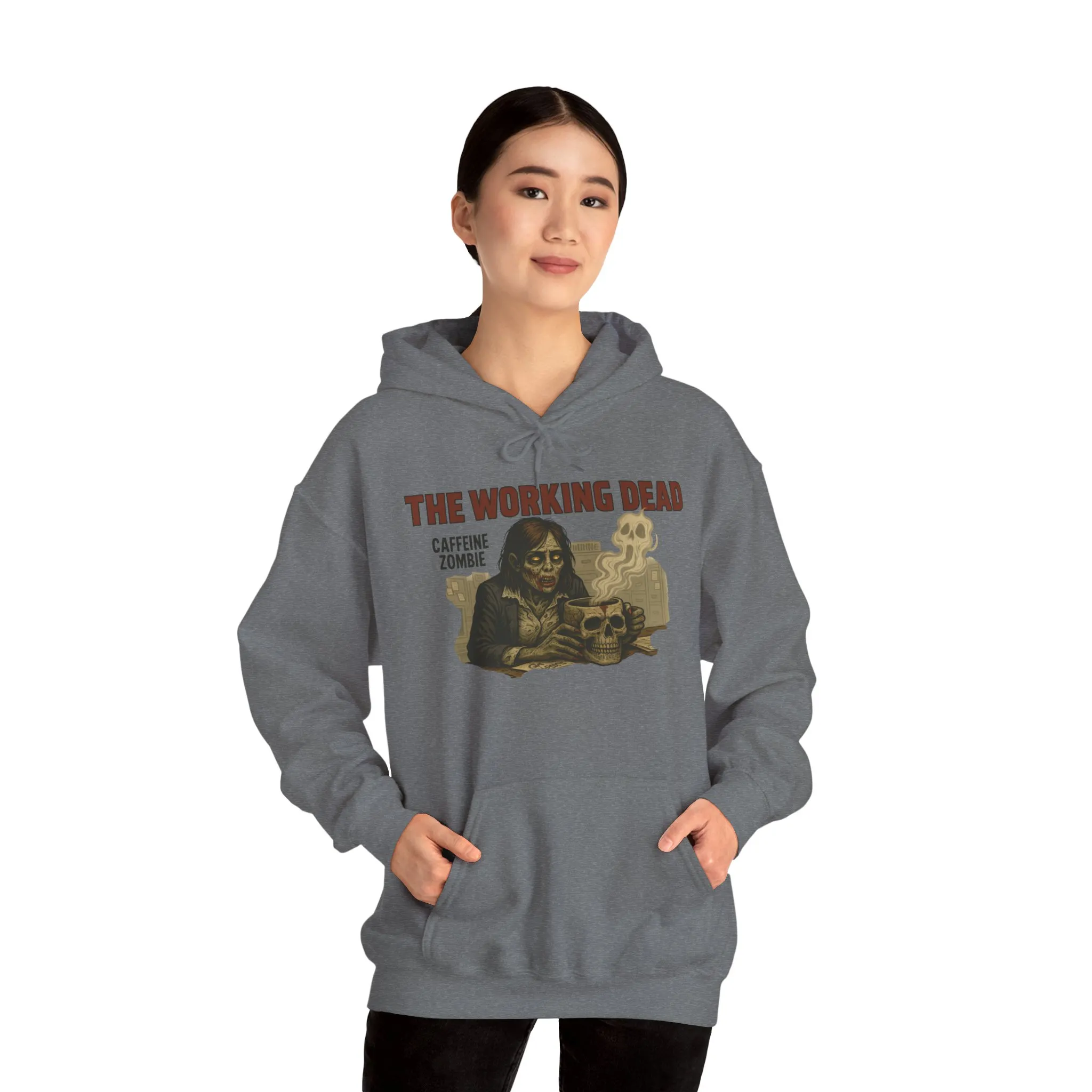 The Working Dead Women's Zombie Hoodie, Work Humor Hoodie, Halloween Work Top, Coffee Zombie Hoodie - Image 11