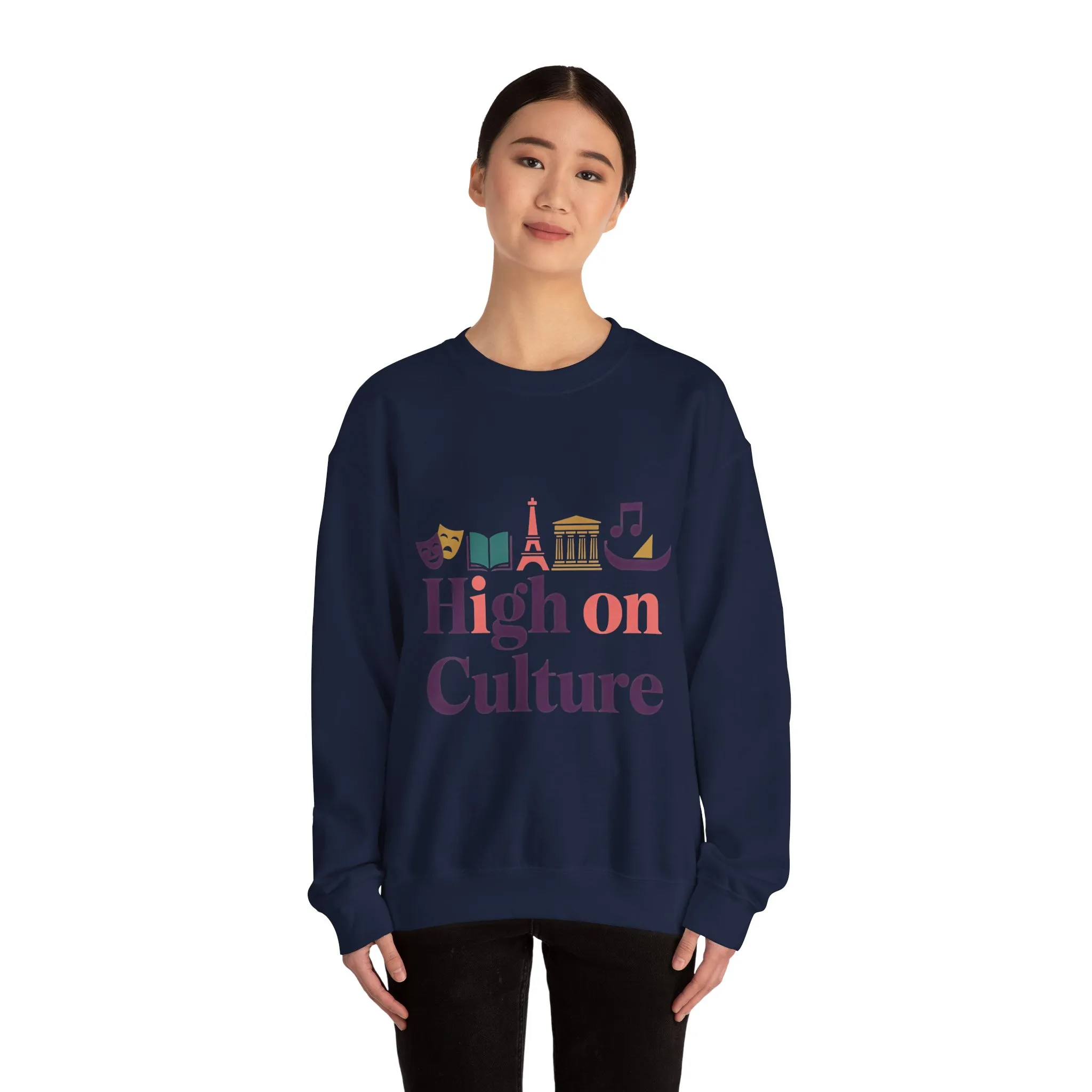 Womens Heavy Blend™ Crewneck Sweatshirt, High on Culture Womens Sweatshirt, Stylish Cultural Graphic Top - Image 23