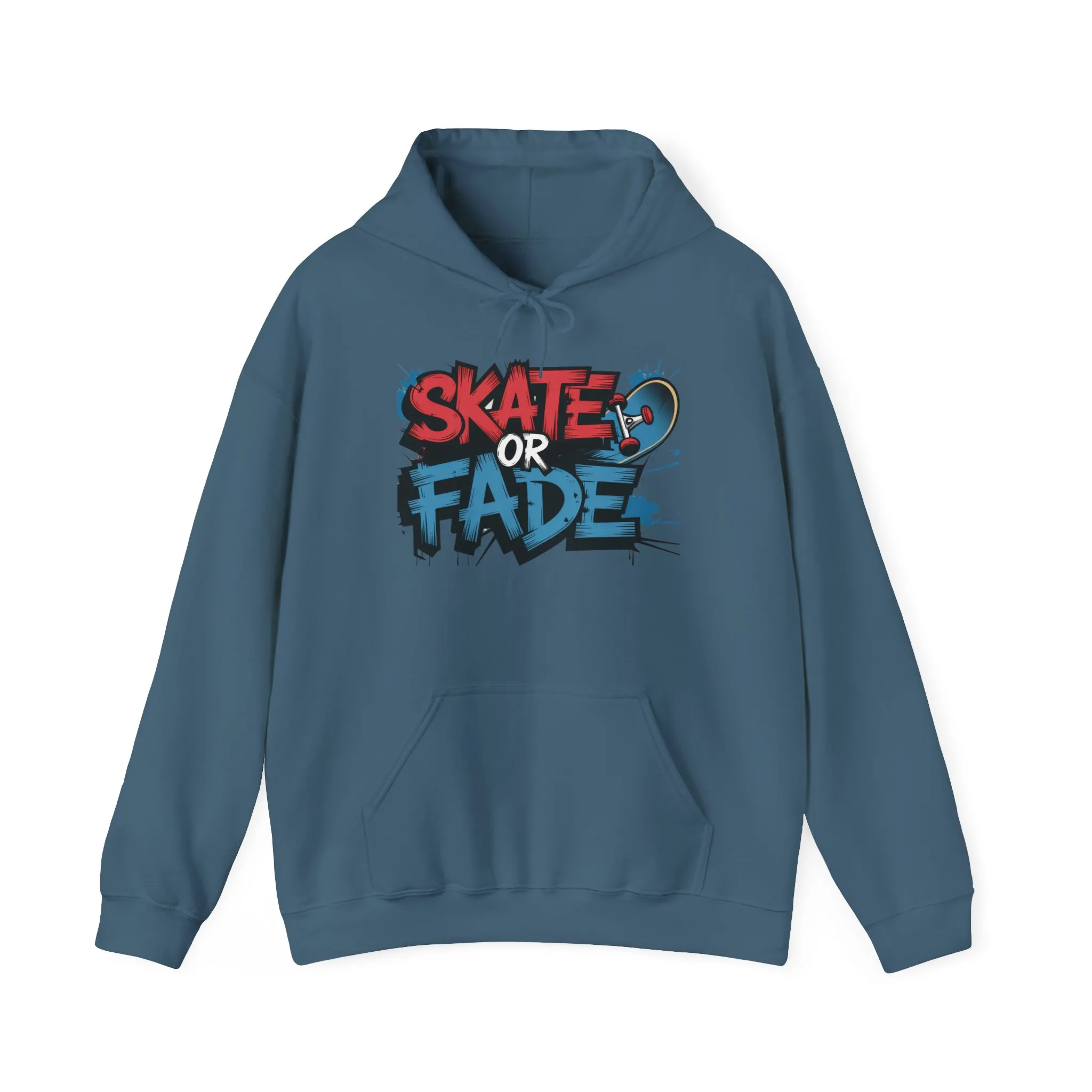 Skate Or Fade Men's Hoodie, Graffiti Skateboarding Pullover, Urban Streetwear Hoodie for Skaters - Image 3