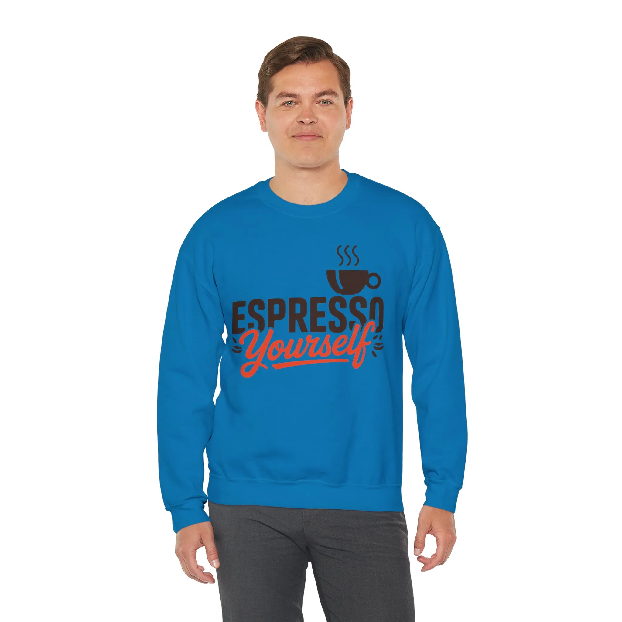 Mens Heavy Blend™ Crewneck Sweatshirt, Espresso Yourself Sweatshirt, Funny Coffee Lover Mens Crewneck, Cafe Lover Gift - Image 24