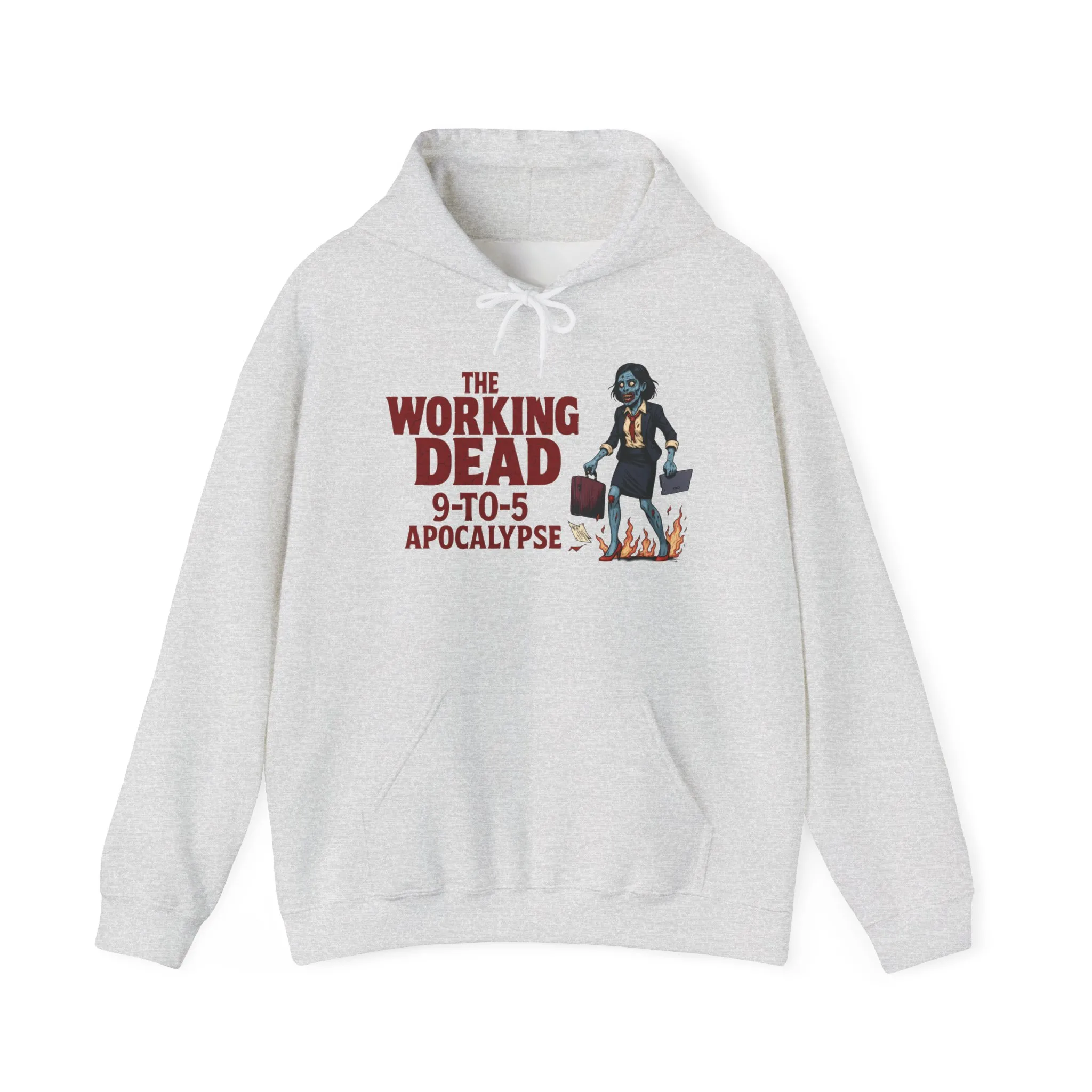 The Working Dead 9-to-5 Apocalypse Hoodie, Women's Horror Office Zombie Sweatshirt, Halloween Zombie Top, Halloween Work Top - Image 41