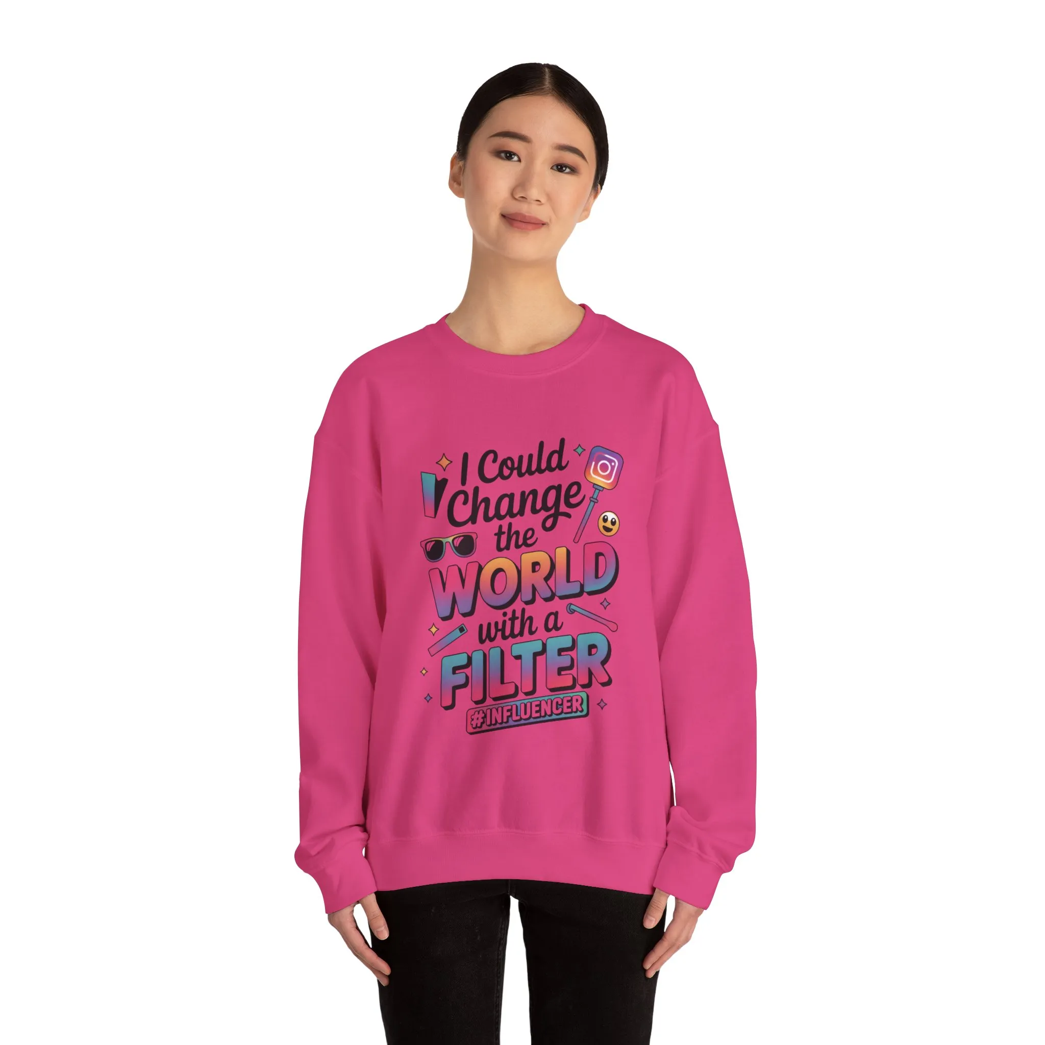 Womens Heavy Blend™ Crewneck Sweatshirt, Womens Influencer Sweatshirt, Funny Social Media Pullover, Cute Trendy Graphic Top - Image 26