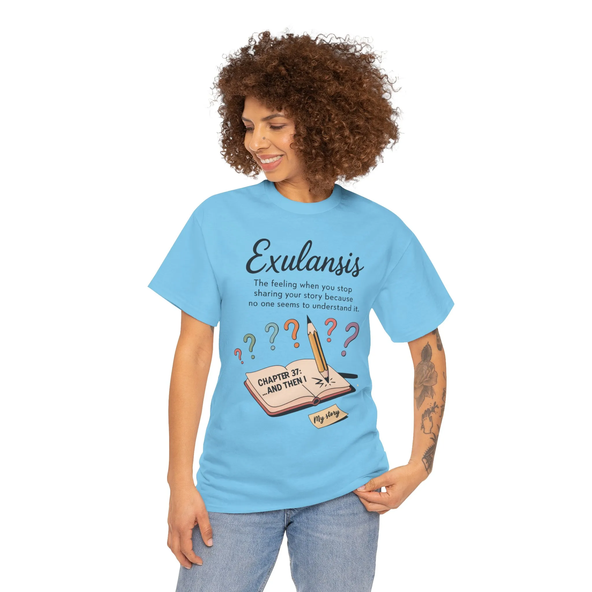Exulansis Shirt, Emotional Aesthetic Word Tee, Deep Meaning Typography Graphic Tee, Women's Heavy Cotton Tee, deep meaning t shirt - Image 17