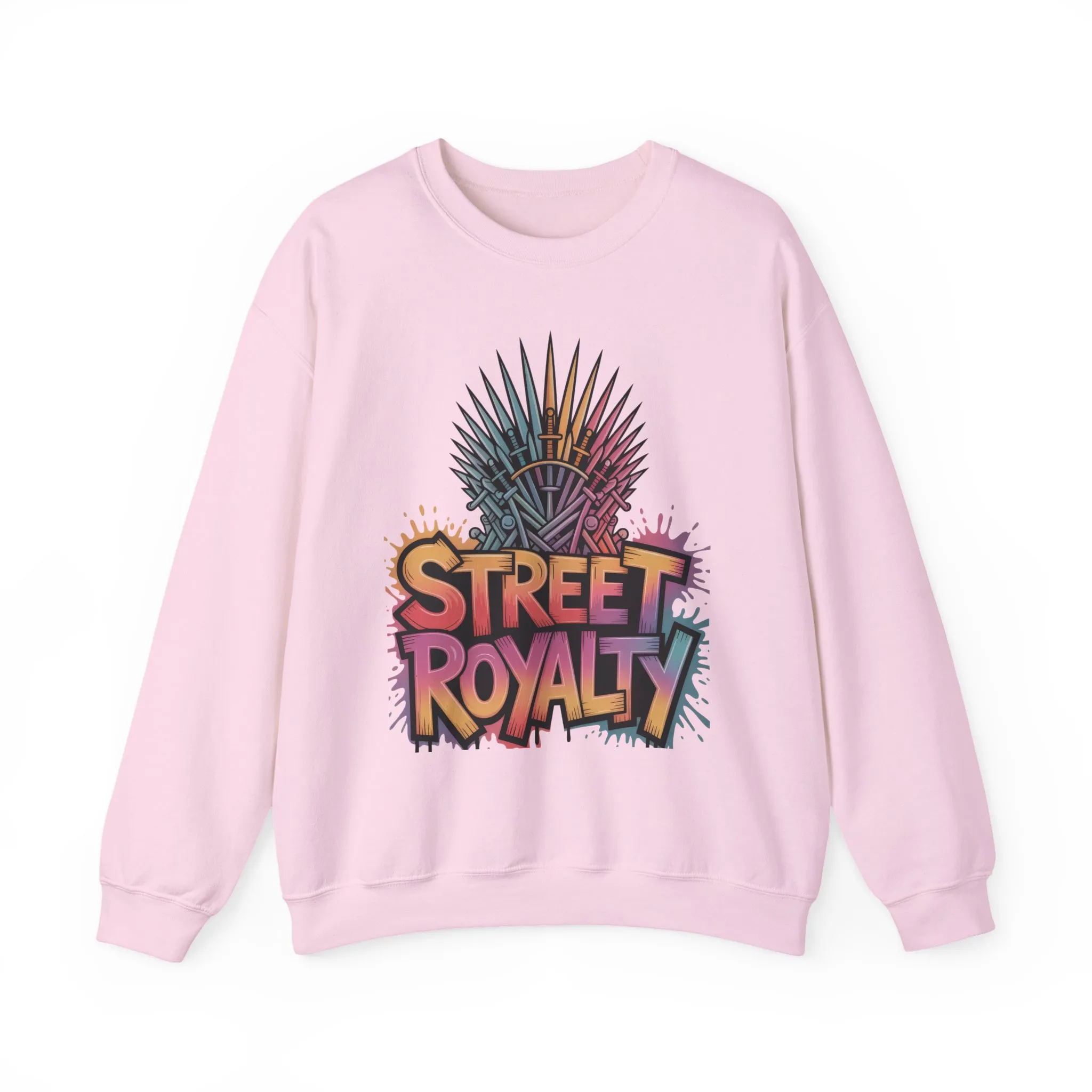 Street Royalty Women's Crewneck Sweatshirt, Graffiti Crown Graphic Pullover, Urban Streetwear Top - Image 27