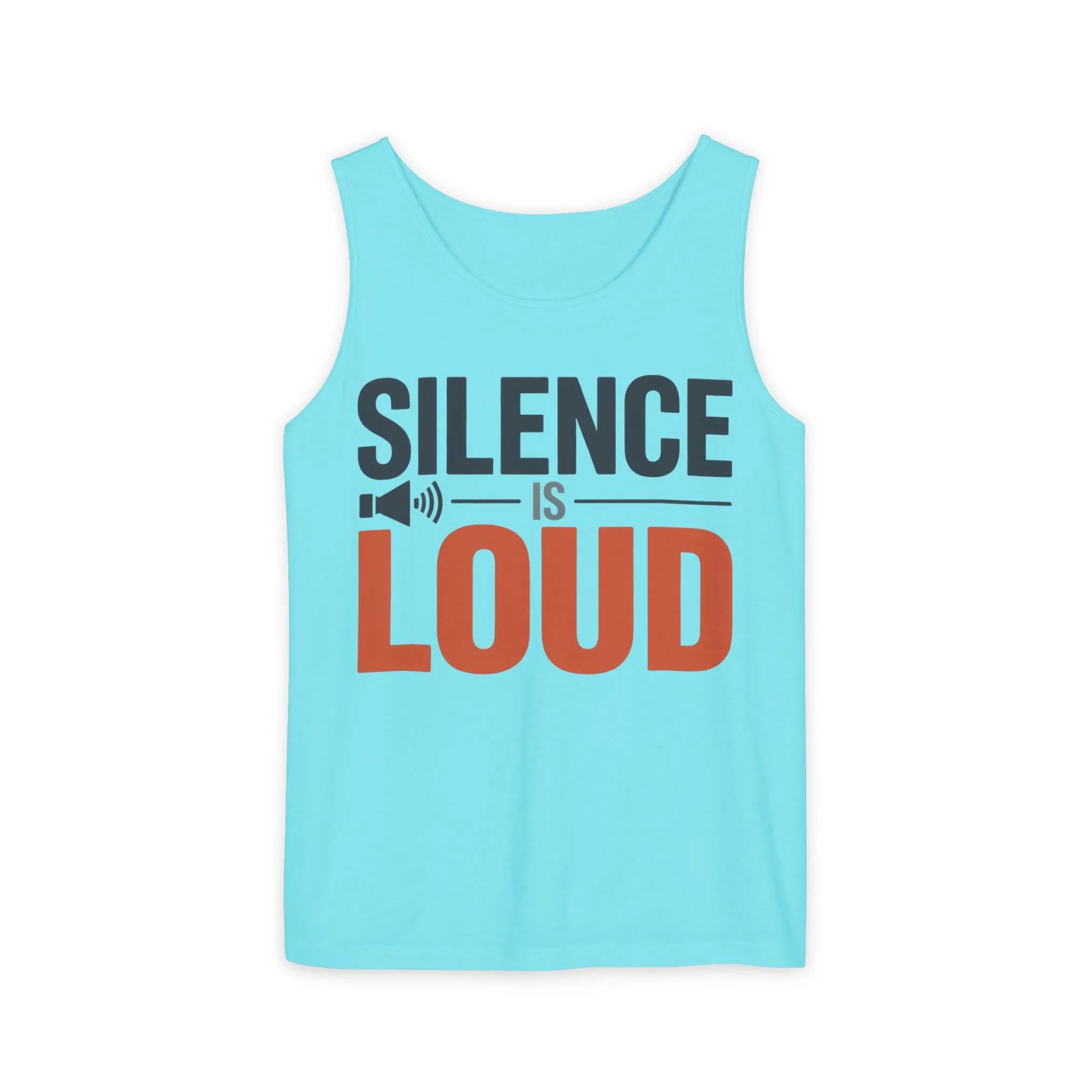 Mens Garment-Dyed Tank Top, Silence Is Loud Motivational Mens Tank Top - Image 2