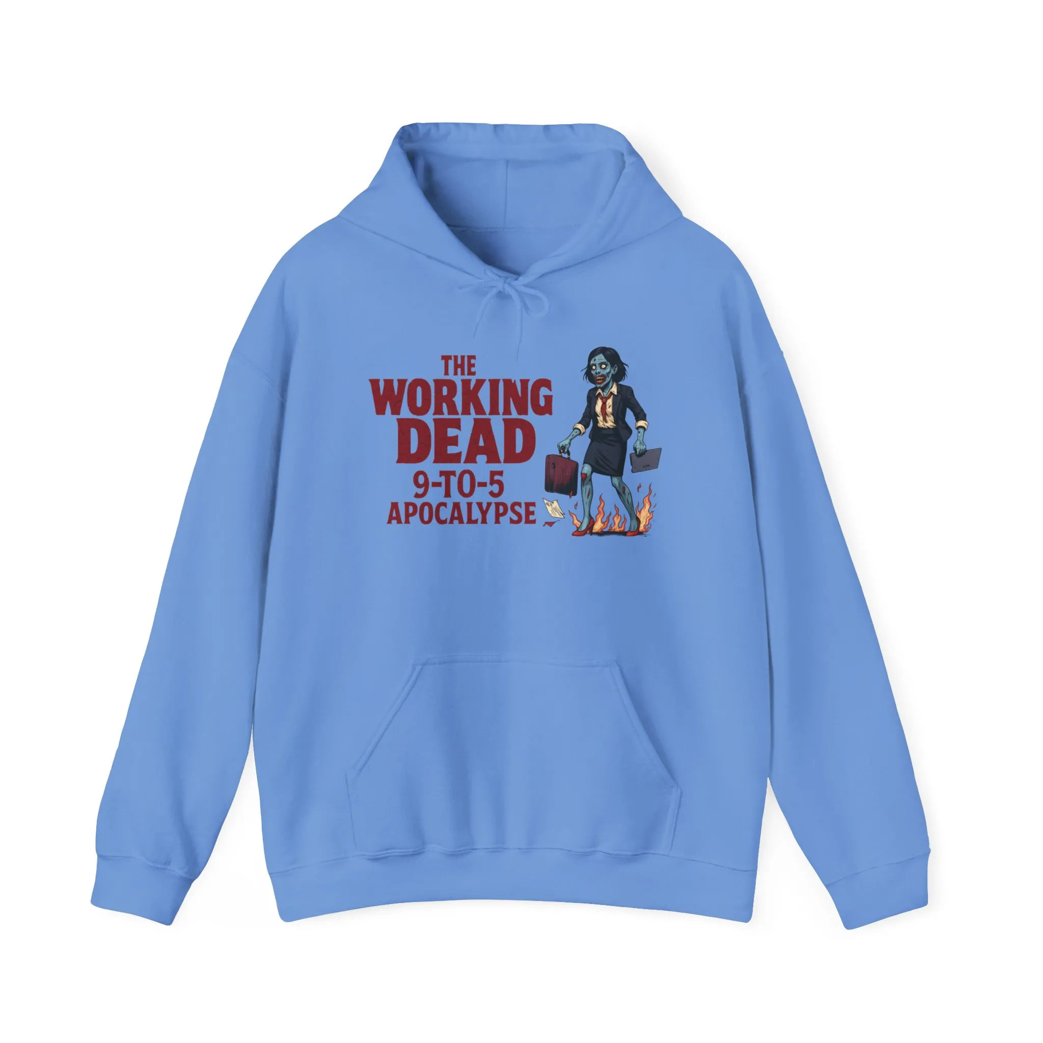 The Working Dead 9-to-5 Apocalypse Hoodie, Women's Horror Office Zombie Sweatshirt, Halloween Zombie Top, Halloween Work Top - Image 45