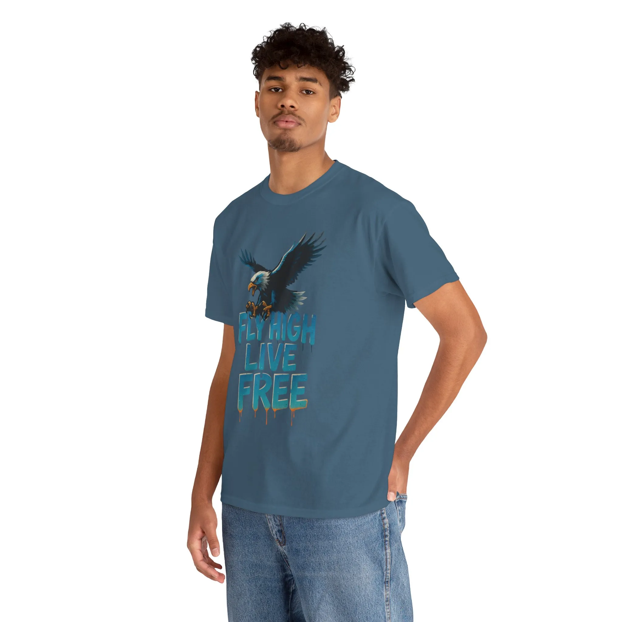 Fly High Live Free Eagle Graphic Mens T-Shirt, Eagle Tee, Fly Free Tee, Wild Flight - Image 21