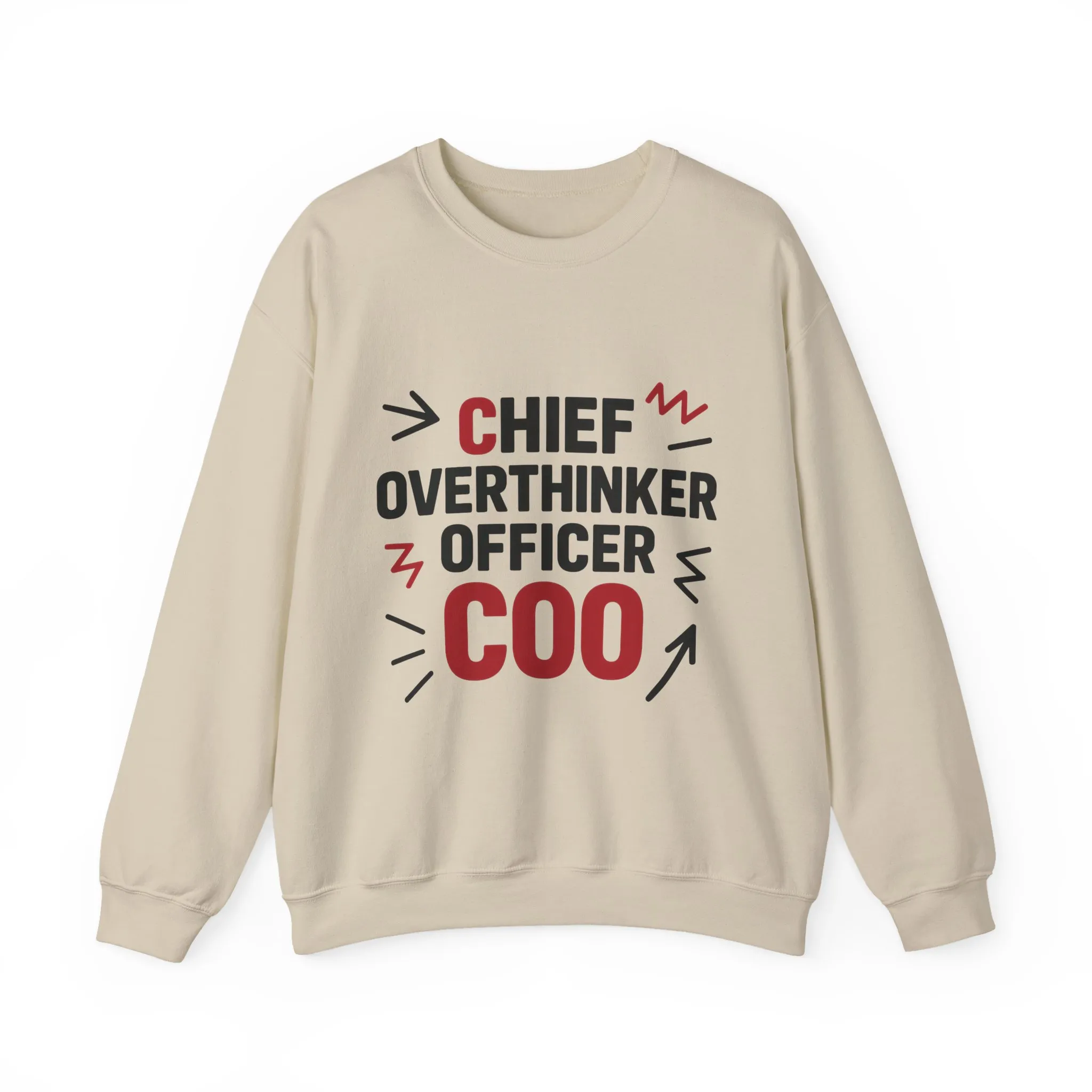 Chief Overthinker Officer Men's Sweatshirt, COO Funny Office Humor Graphic Pullover, Men's Heavy Blend™ Crewneck Sweatshirt - Image 9