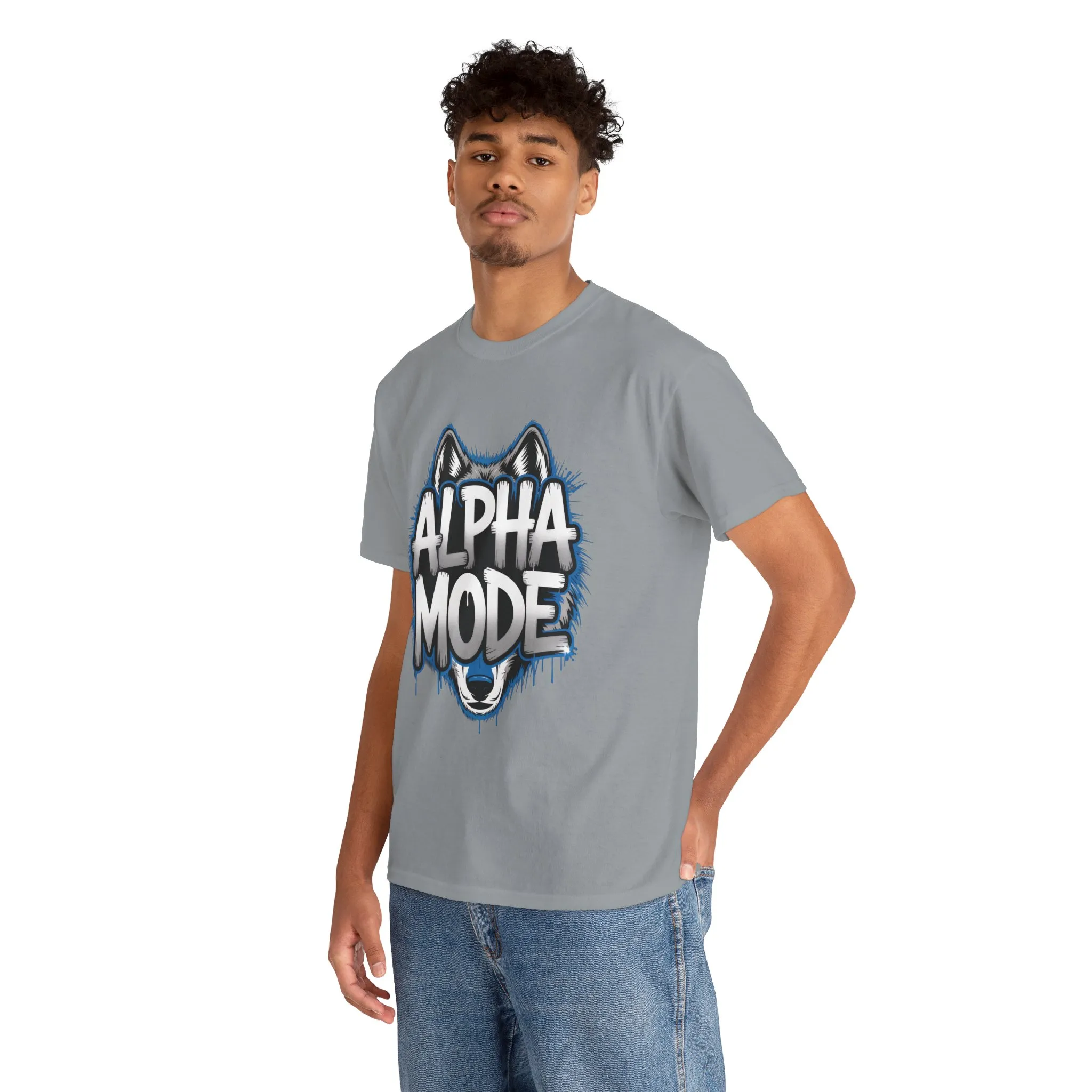 Alpha Mode Wolf Graphic Mens T-Shirt Streetwear, Alpha Tee, Wolf Tee, Street Tee, Wolf Art - Image 12