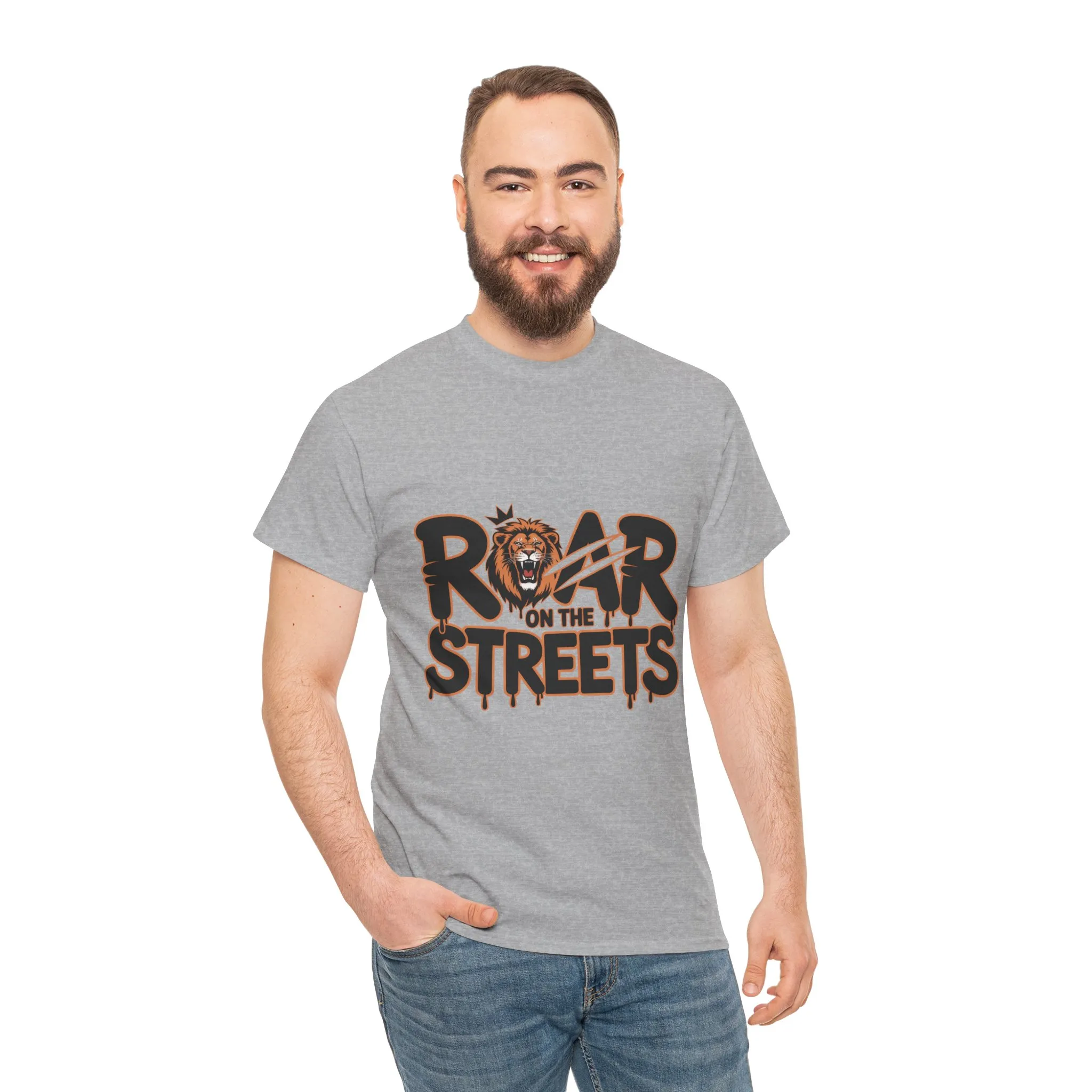 Roar on the Streets Lion Graphic Mens Urban T-Shirt, Lion Shirt, Street Vibe - Image 11