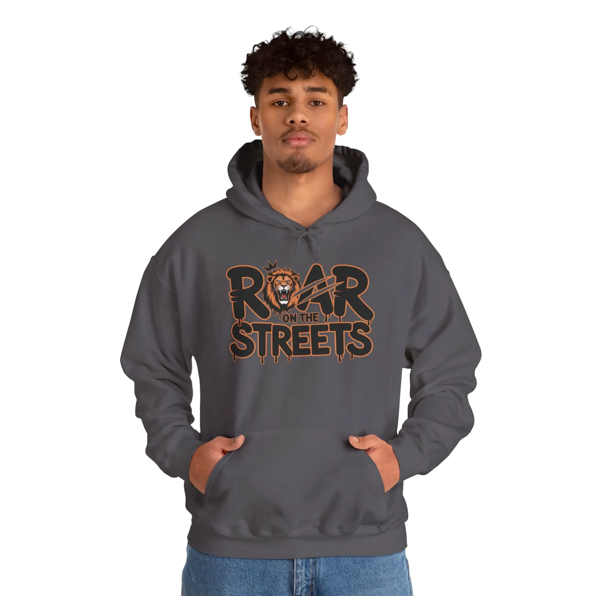 Mens Heavy Blend™ Hooded Sweatshirt, Roar on the Streets Lion Hoodie Mens Bold Streetwear - Image 27