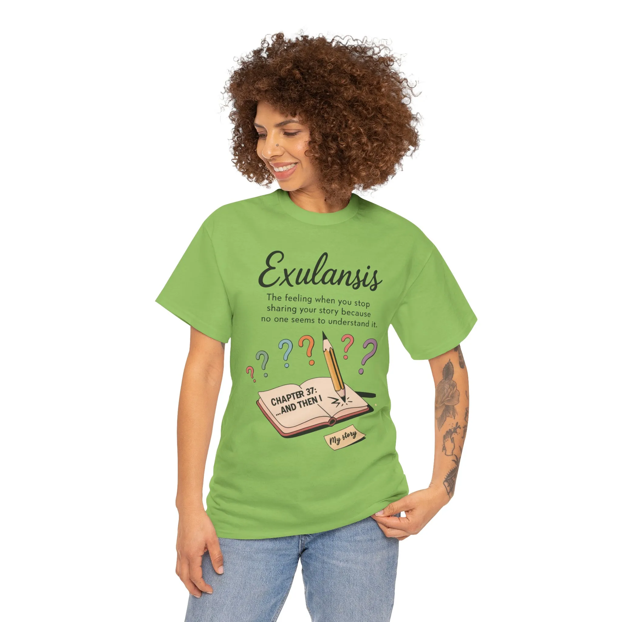Exulansis Shirt, Emotional Aesthetic Word Tee, Deep Meaning Typography Graphic Tee, Women's Heavy Cotton Tee, deep meaning t shirt - Image 10
