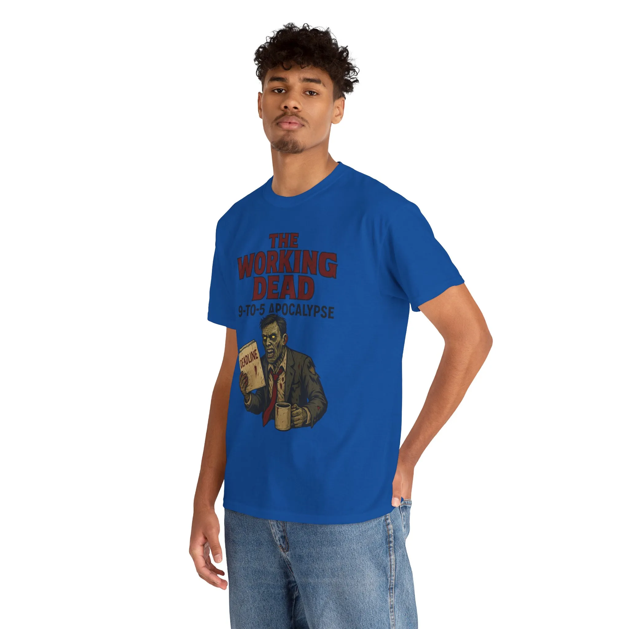 The Working Dead 9-to-5 Apocalypse Men's T-Shirt, Funny Horror Office Zombie Tee, Halloween Zombie Top, Work Humor Sweatshirt - Image 26