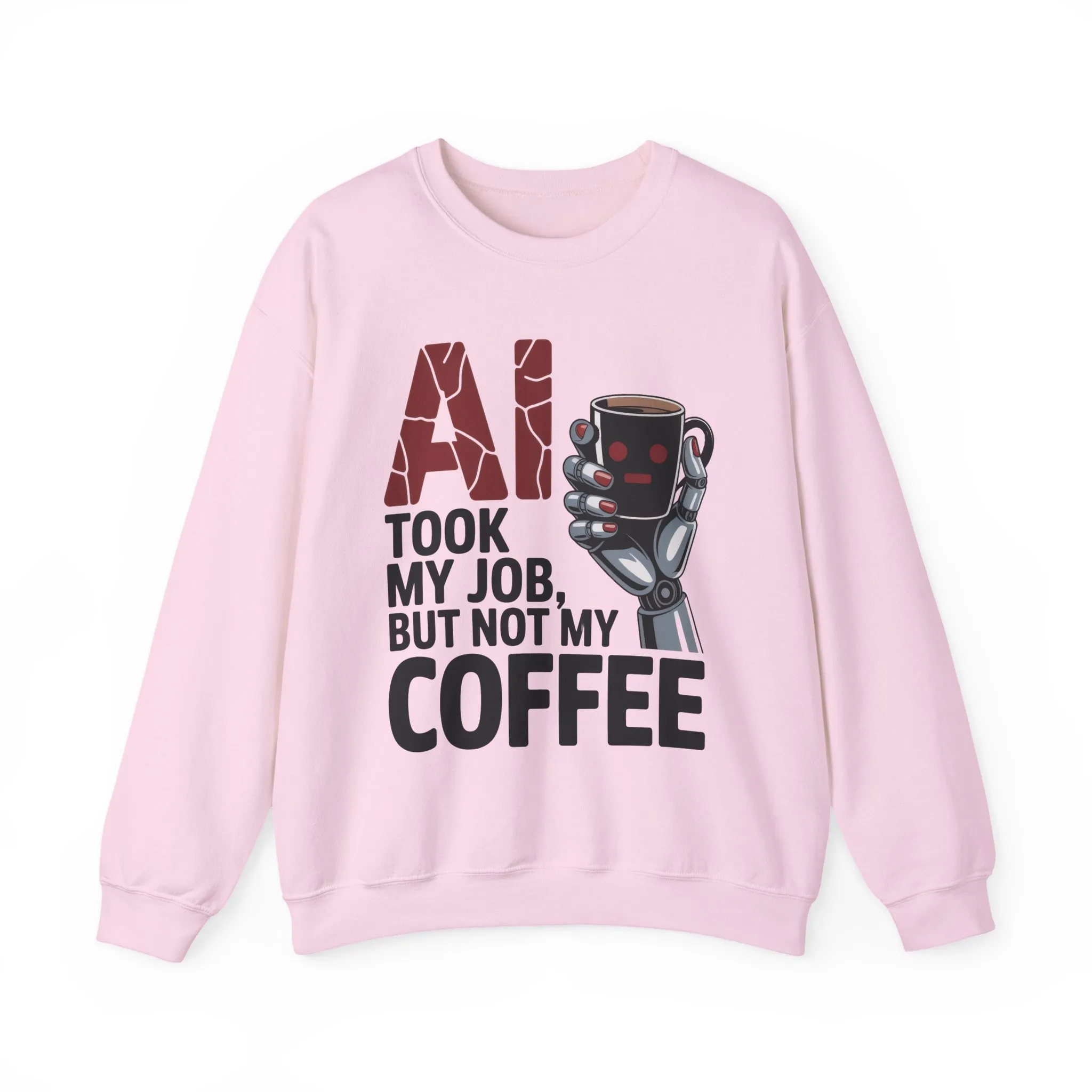 AI Coffee Sweatshirt, Funny Robot Humor Pullover, Geek Sarcastic Job Joke Top, Women's Heavy Blendâ„¢ Crewneck Sweatshirt - Image 22