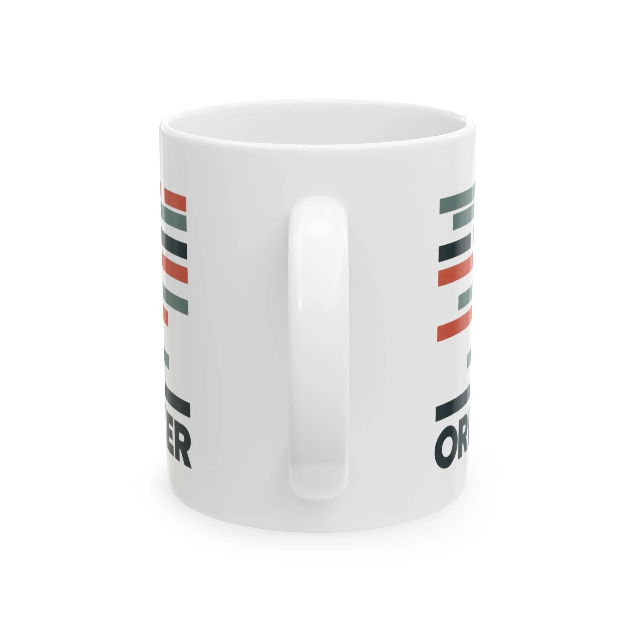 Order Creates Power Coffee Mug, Minimal Geometric Triangle Wraparound Cup, Scandinavian Modern Gift for Men, Ceramic Mug, (11oz, 15oz) - Image 2