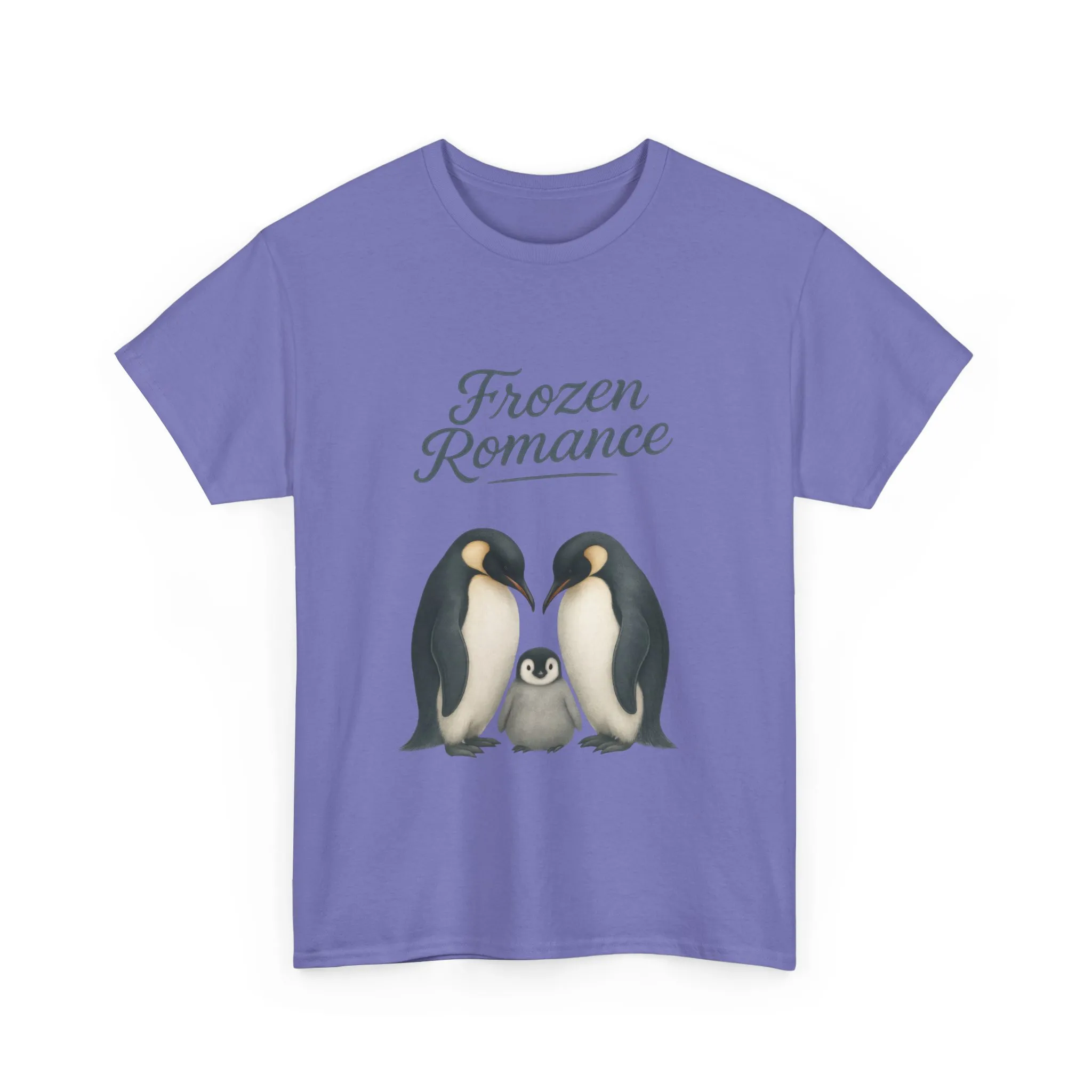Womens Heavy Cotton Tee, Womens Frozen Romance Penguin T-Shirt, Cute Animal Graphic Tee, Love Birds Shirt Gift - Image 19