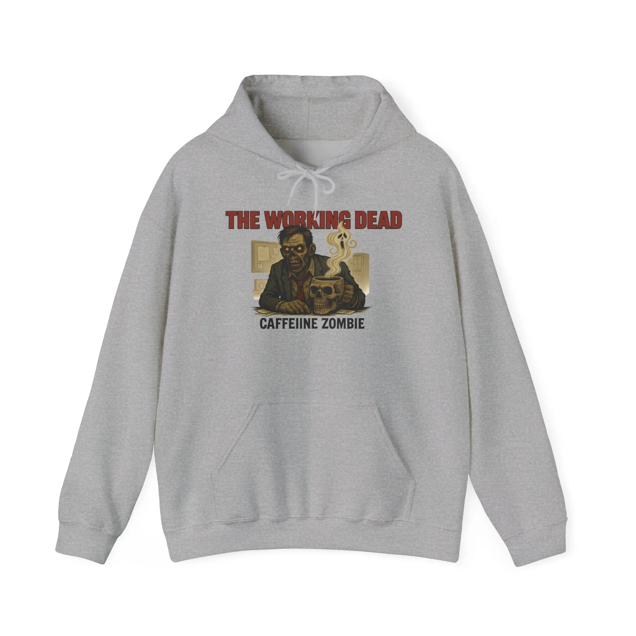 The Working Dead Men's Zombie Hoodie, Funny Office Meeting Sweatshirt, Halloween Zombie Top, Coffee Zombie Hoodie, Halloween Work Top - Image 9