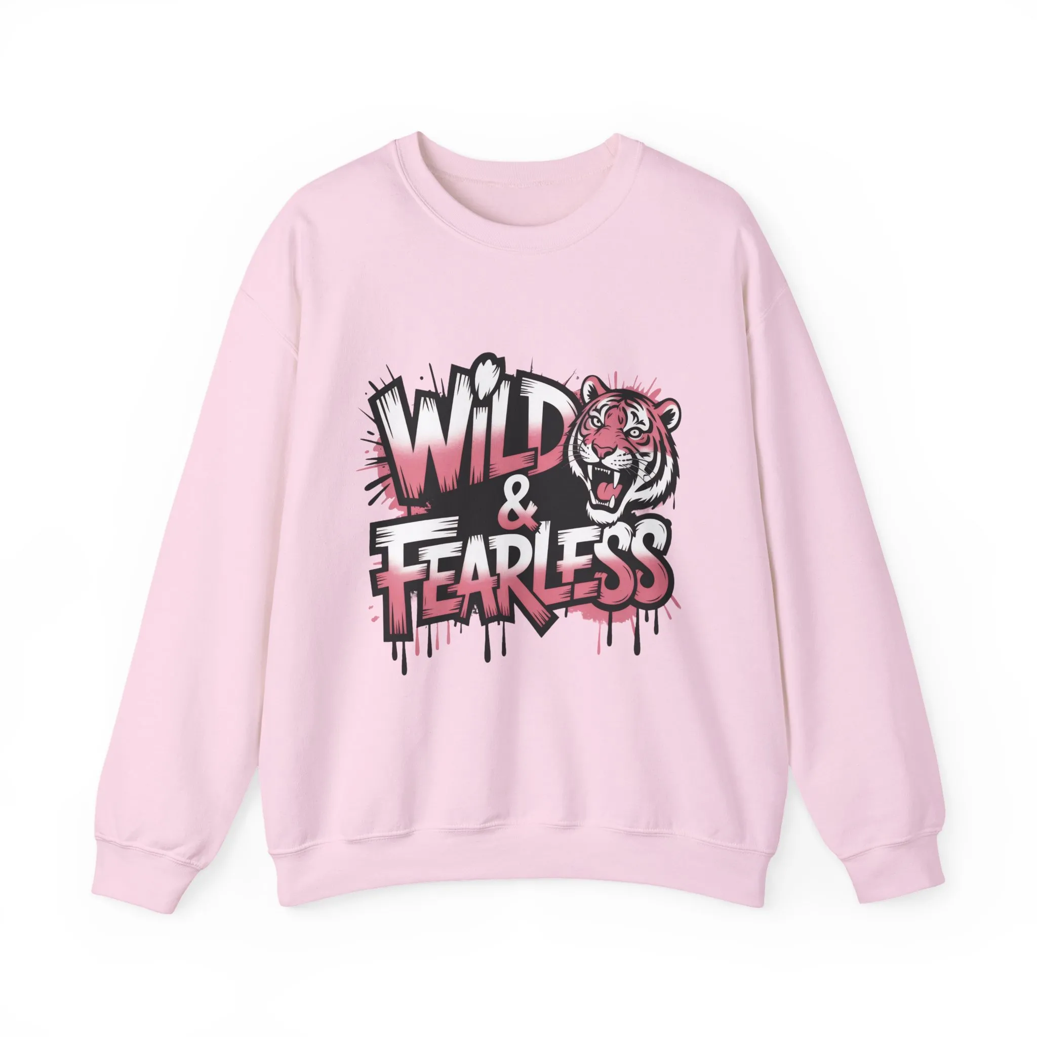Women's Sweatshirt Wild & Fearless, Tiger Graffiti Graphic Pullover, Bold Urban Streetwear Top - Image 25