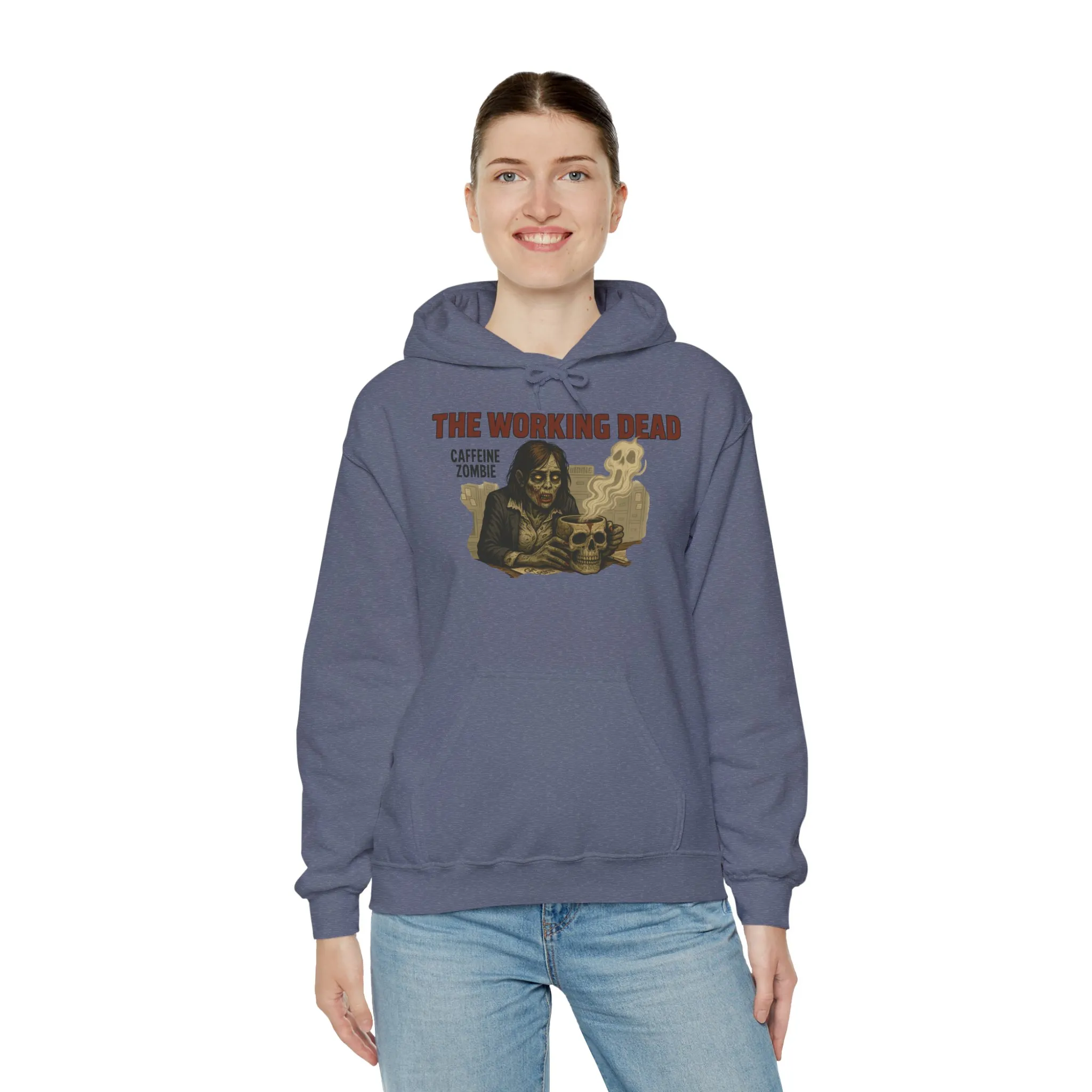 The Working Dead Women's Zombie Hoodie, Work Humor Hoodie, Halloween Work Top, Coffee Zombie Hoodie - Image 4