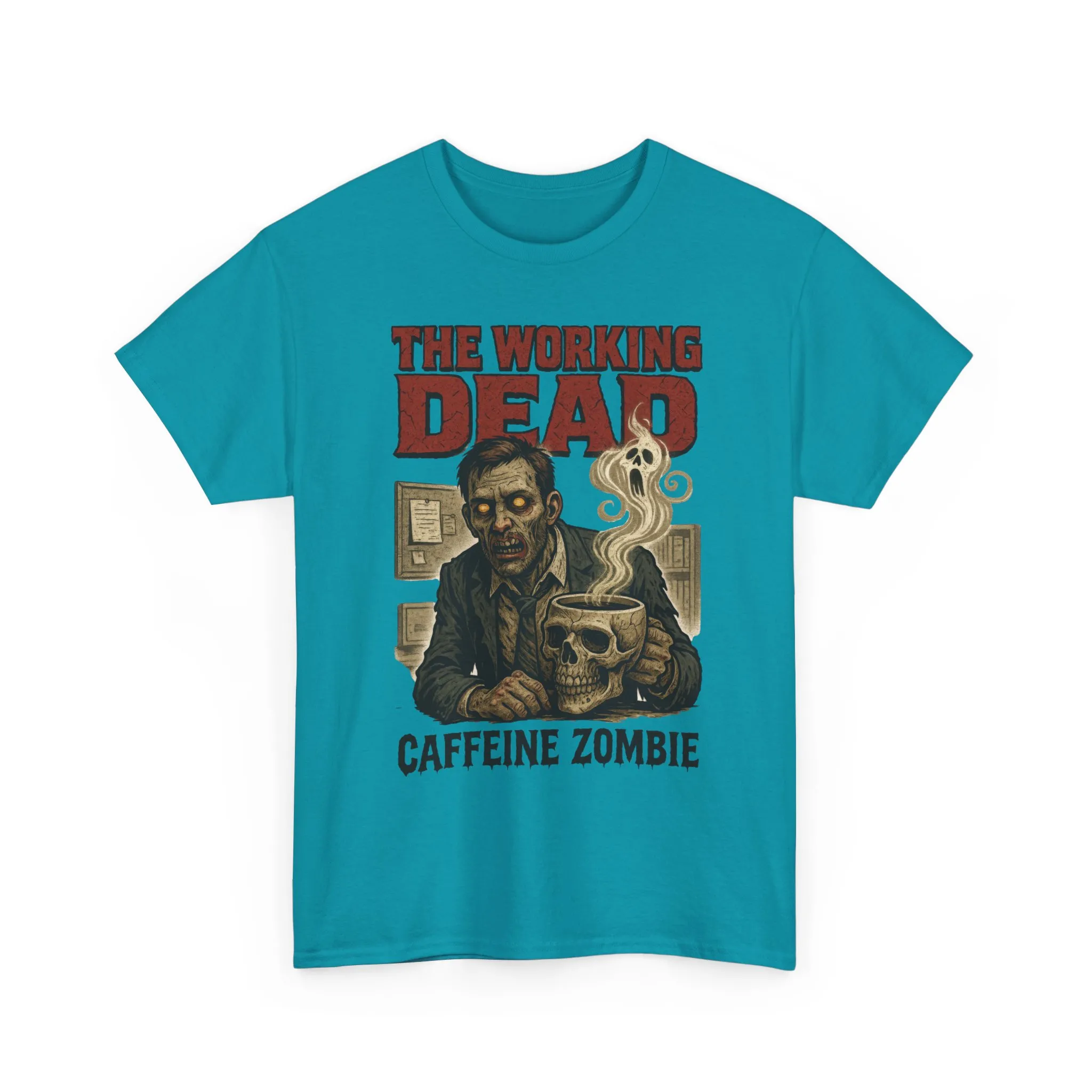 The Working Dead Men's Funny Zombie Work T-Shirt, Office Humor Tee, Halloween Office Tee, Coffee Zombie Shirt - Image 14