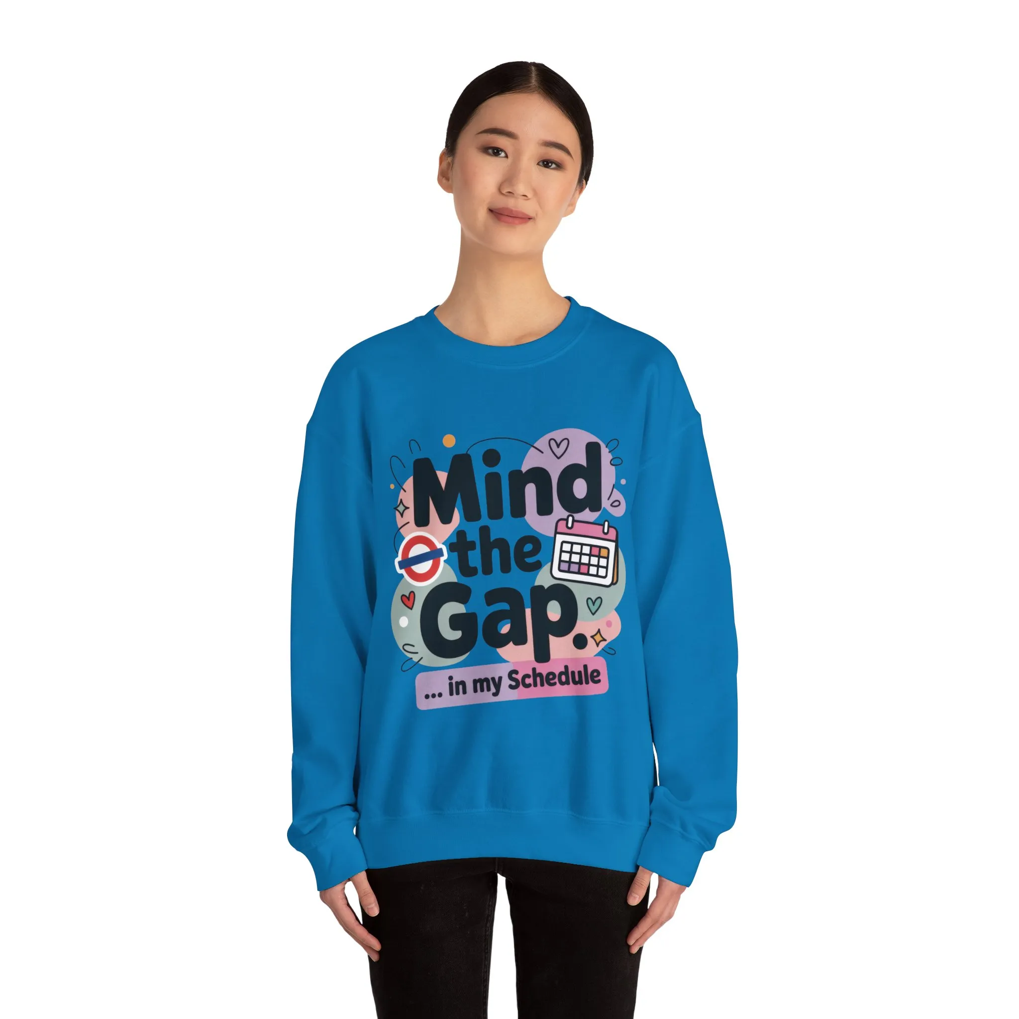 Funny Women's Sweatshirt, Mind The Gap, Office Humor Graphic Pullover - Image 14