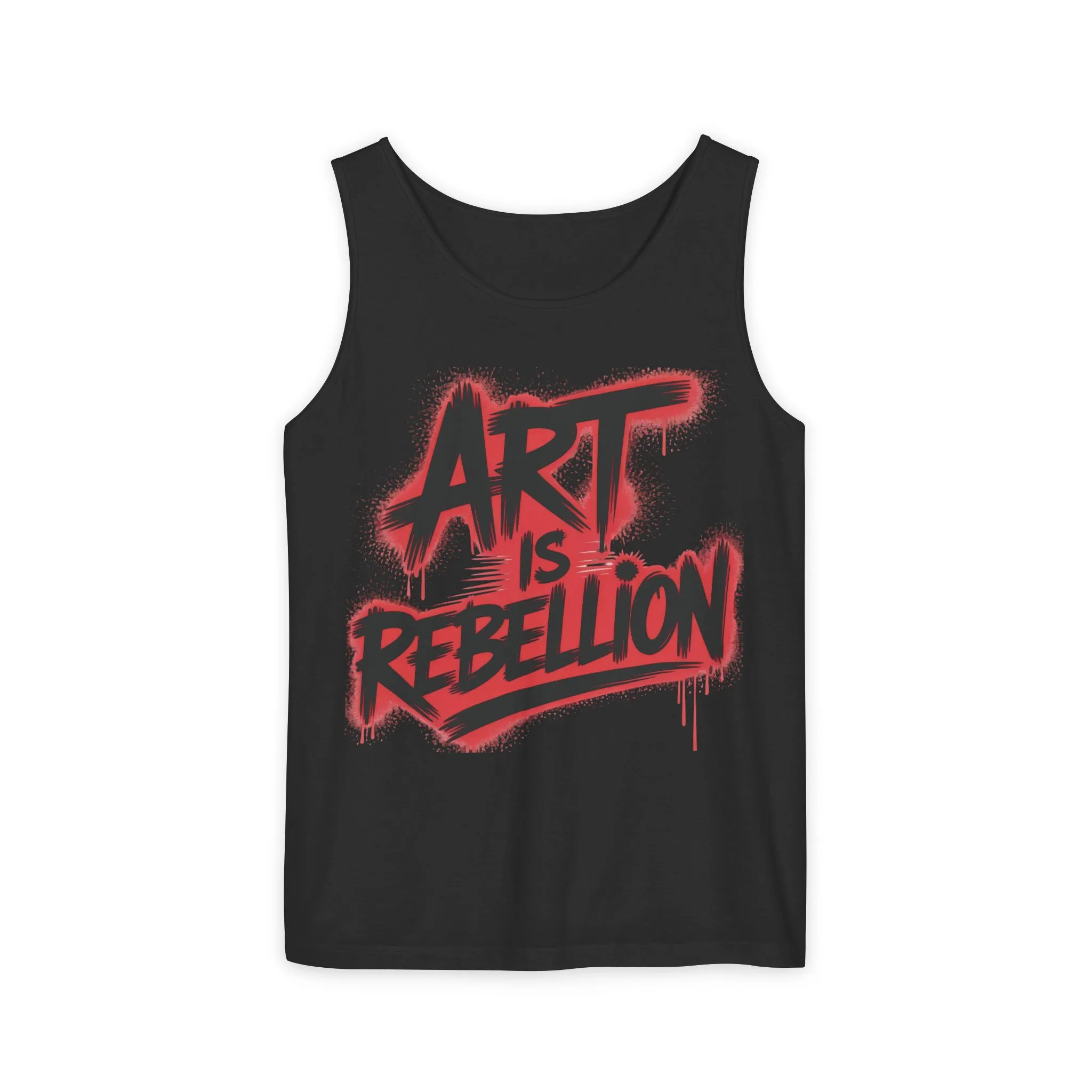 Men's Garment-Dyed Tank Top, Art Is Rebellion Men's Tank Top, Graffiti Street Art Muscle Shirt, Urban Rebellion Sleeveless Top - Image 18