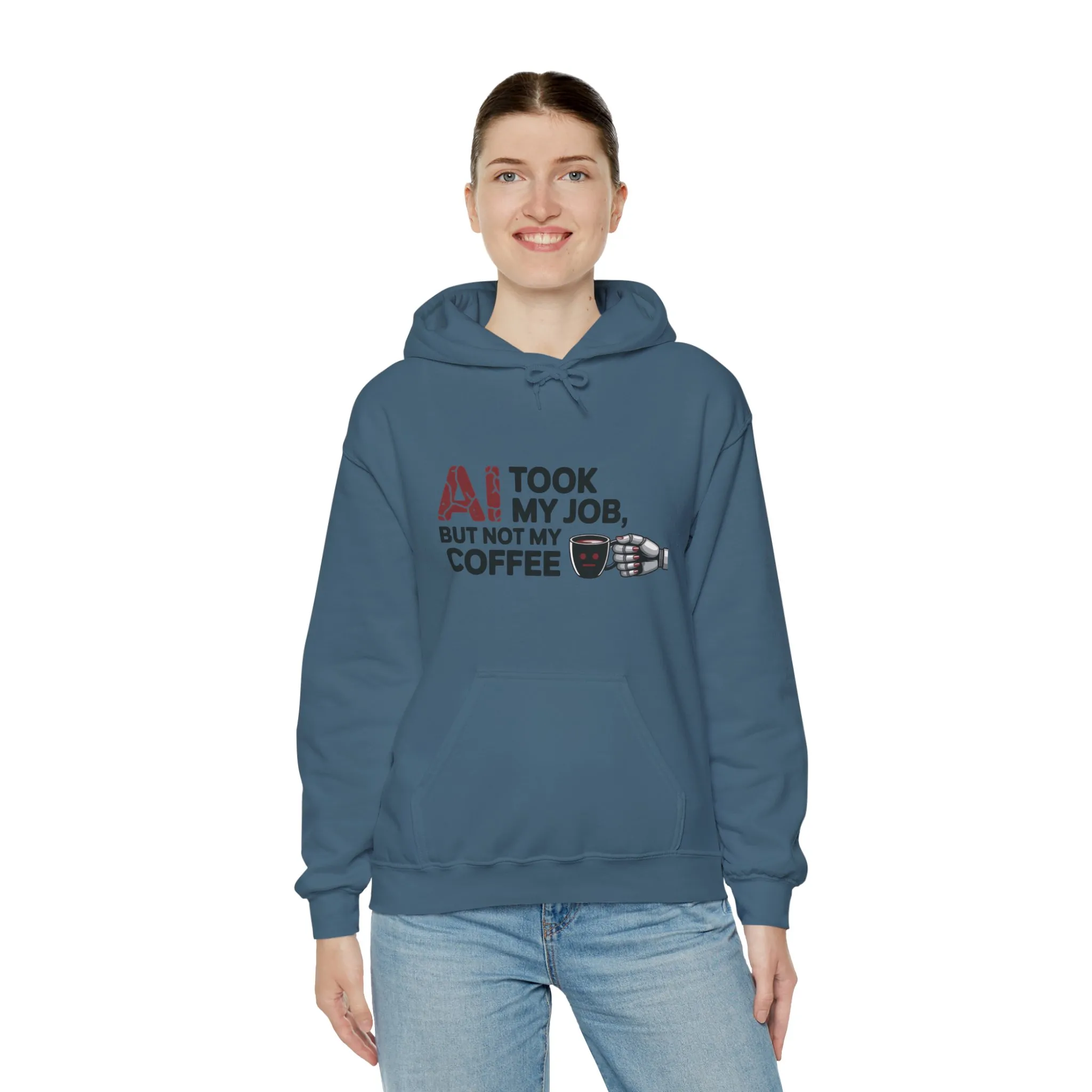 Women's AI Coffee Hoodie, Funny Robot Humor Pullover, Geek Job Joke Sweatshirt Gift, Sarcastic Work Shirt, Office Humor - Image 24