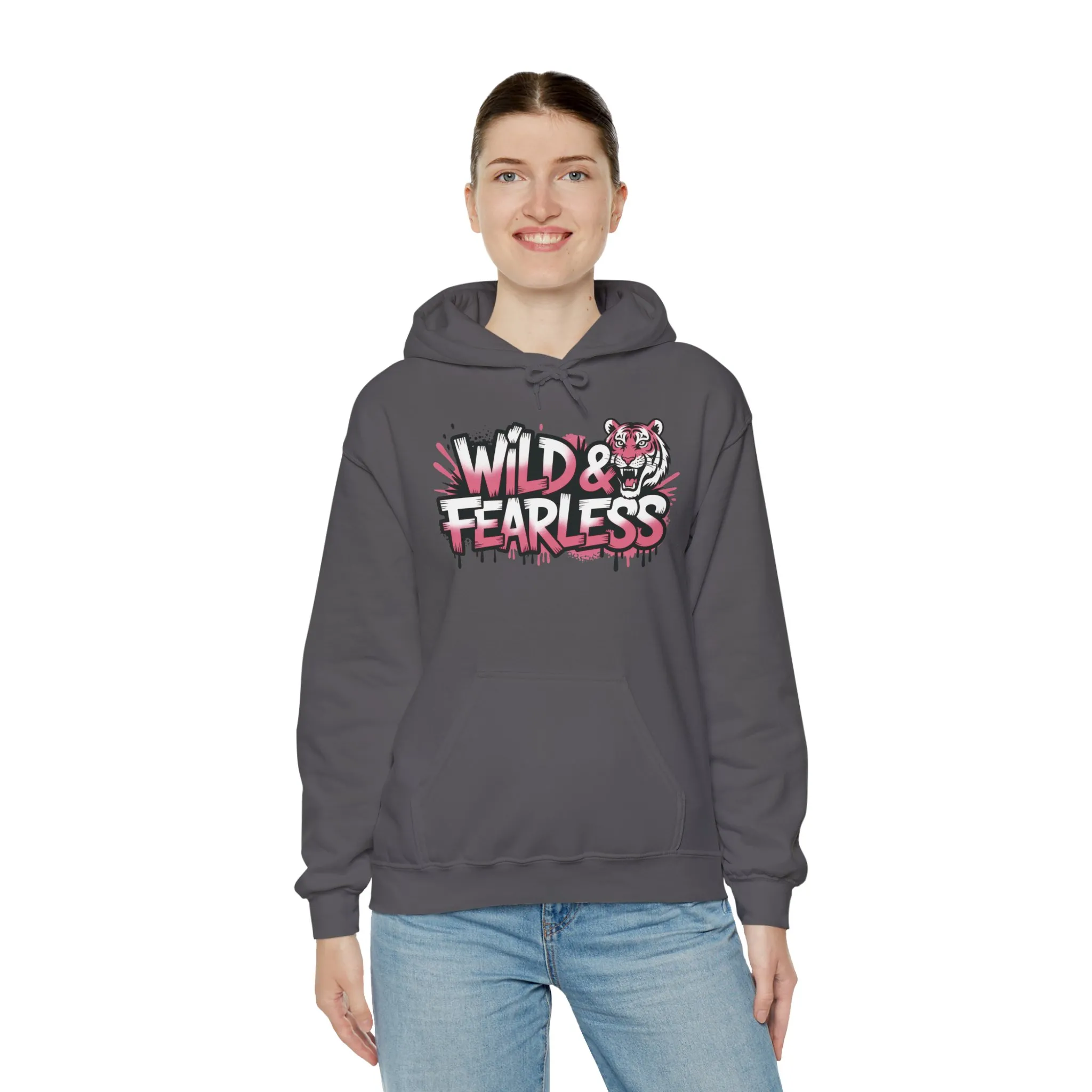 Women's Hoodie Wild & Fearless, Tiger Graffiti Graphic Pullover, Bold Urban Streetwear Hoodie - Image 20