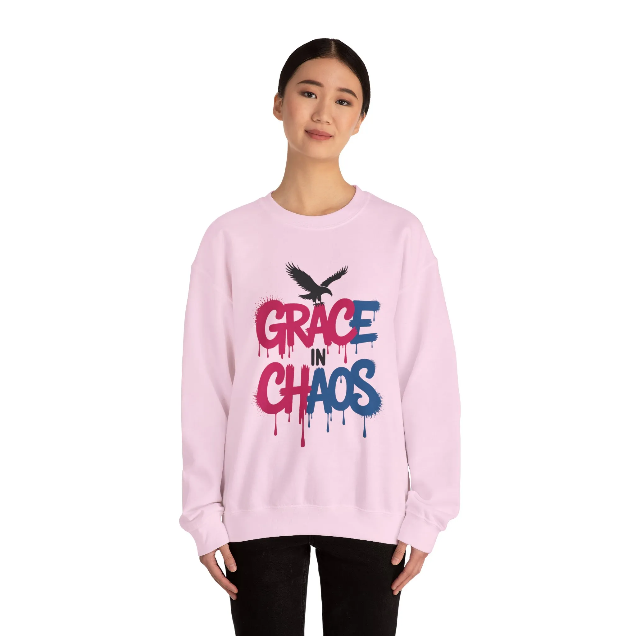 Women's Sweatshirt Grace in Chaos, Graffiti Dripping Street Art Pullover, Bold Urban Graphic - Image 20