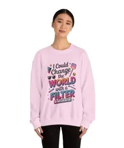 Womens Heavy Blend™ Crewneck Sweatshirt, Womens Influencer Sweatshirt, Funny Social Media Pullover, Cute Trendy Graphic Top