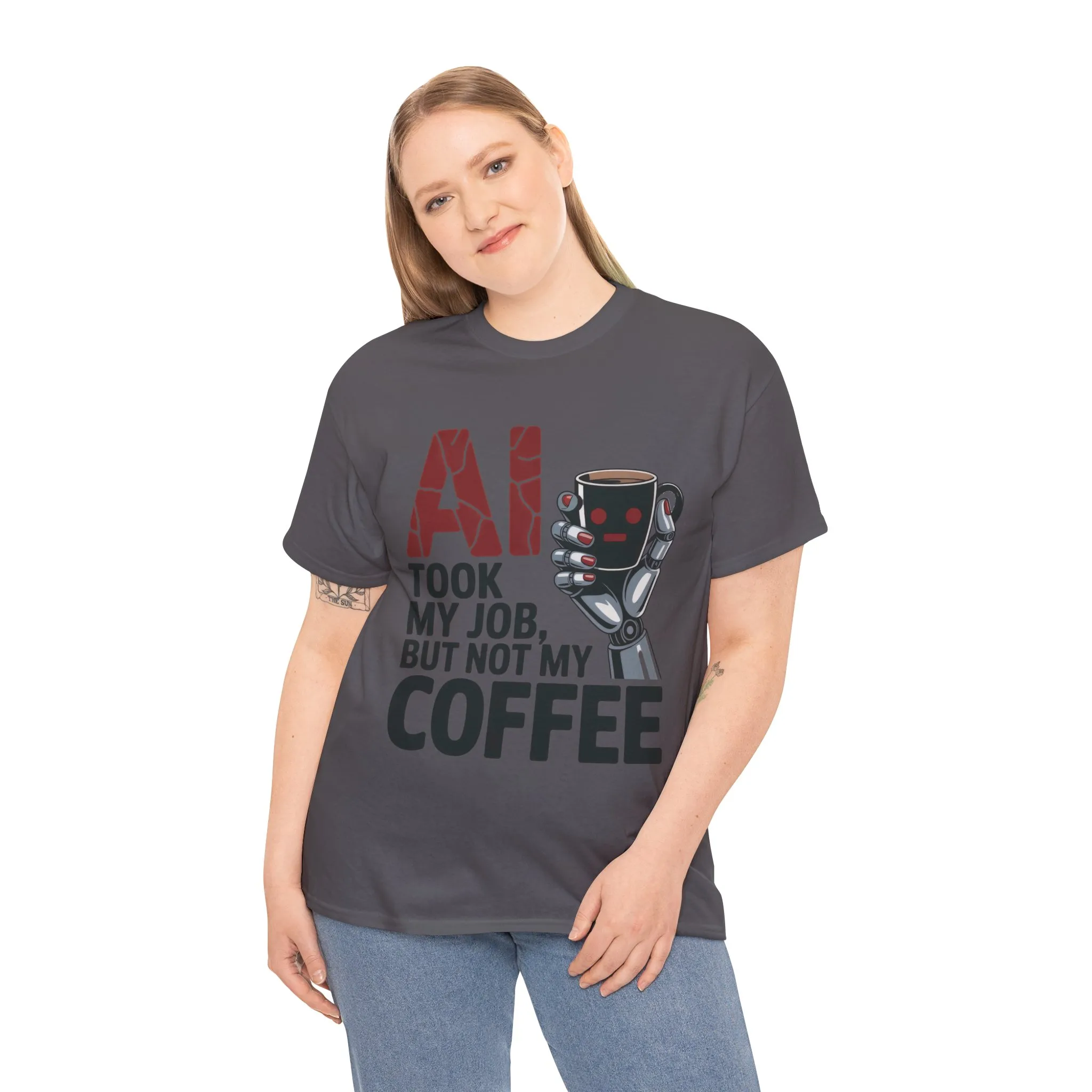 Women's AI Coffee T-Shirt, Funny Robot Job Humor Tee, Geek Sarcastic Gift for Her, Sarcastic Work Shirt, Career Humor - Image 21