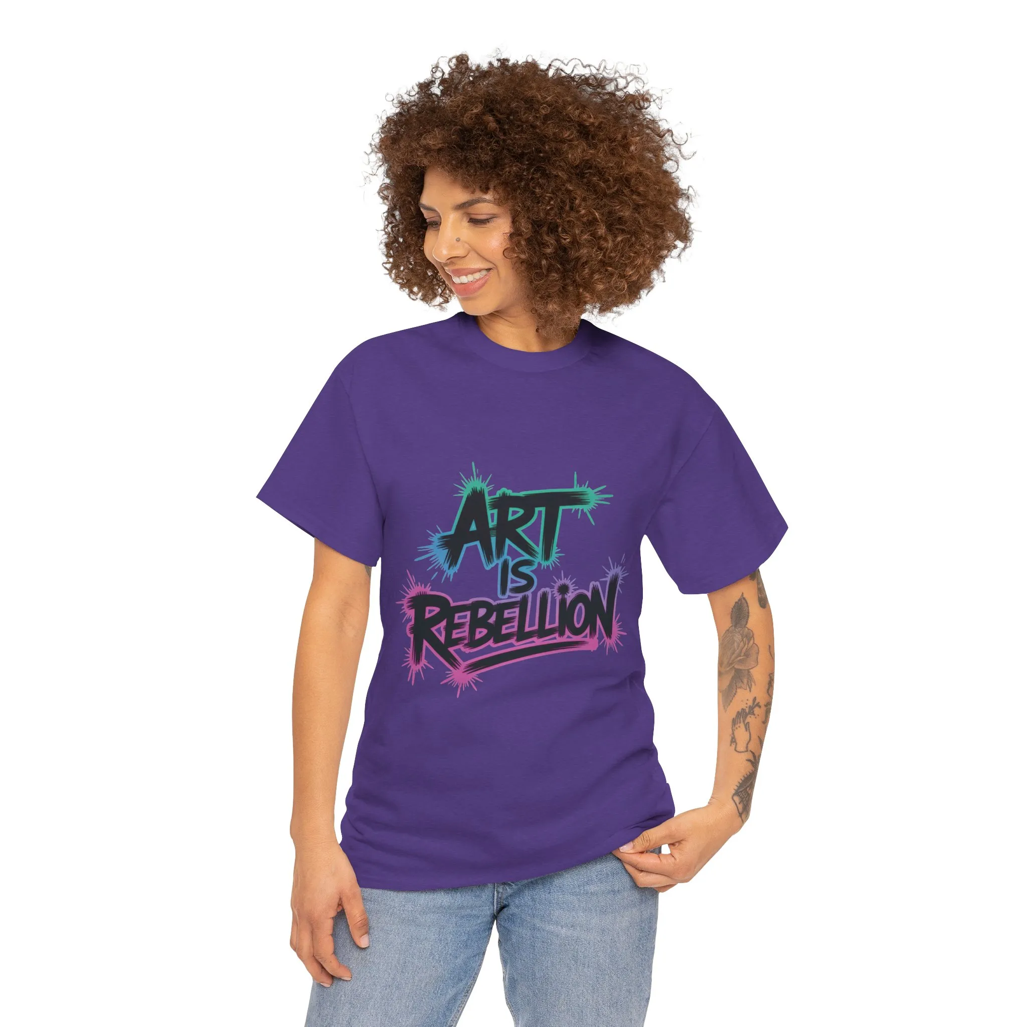 Art Is Rebellion Women's Graphic T-Shirt, Graffiti Street Art Tee, Bold Rebel Statement Top - Image 23