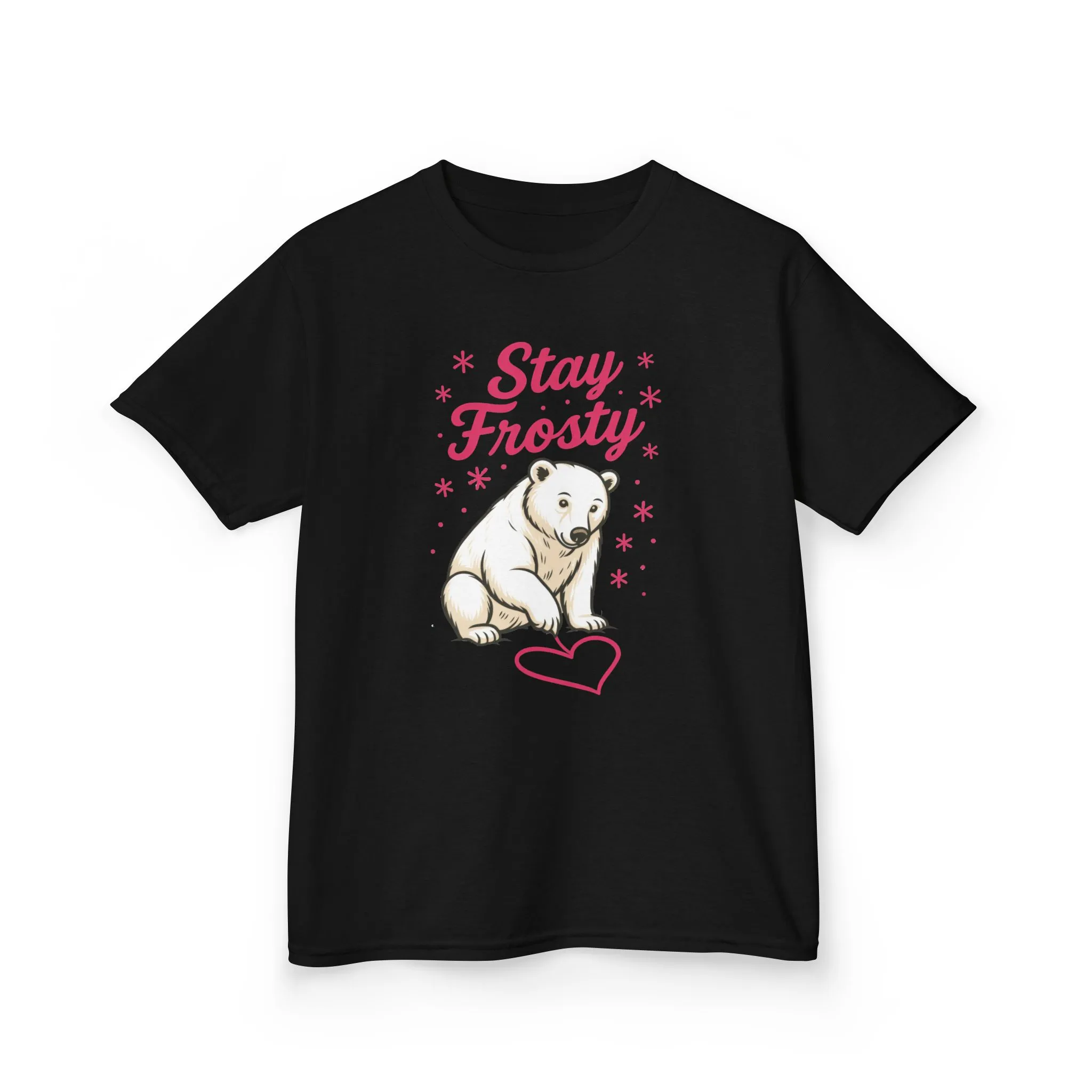 Kids Heavy Cotton™ Tee, Kids Stay Frosty Polar Bear T-Shirt, Cute Winter Graphic Tee for Children - Image 7