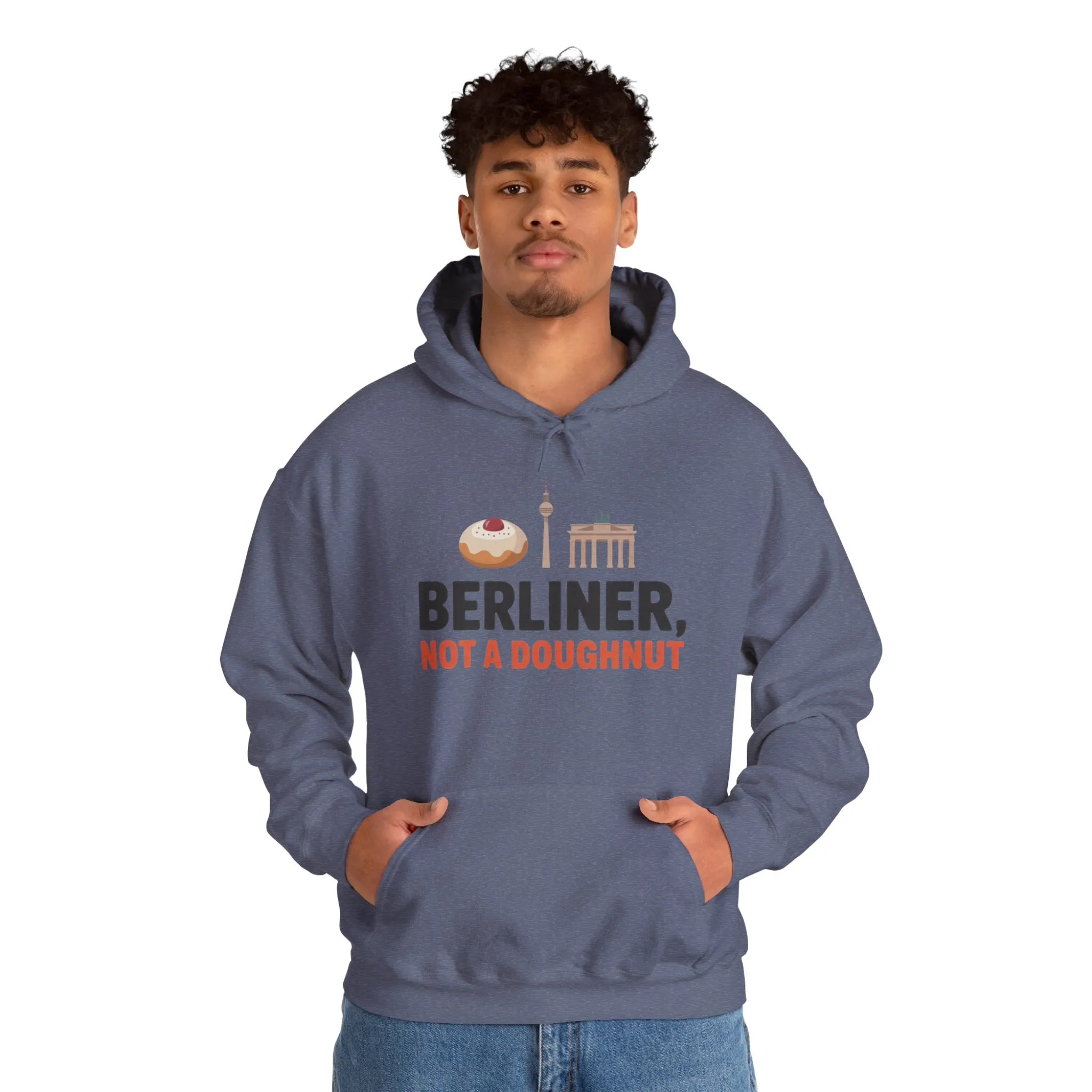 Mens Heavy Blend™ Hooded Sweatshirt, Berliner Not a Doughnut Funny Berlin Hoodie for Men - Image 35