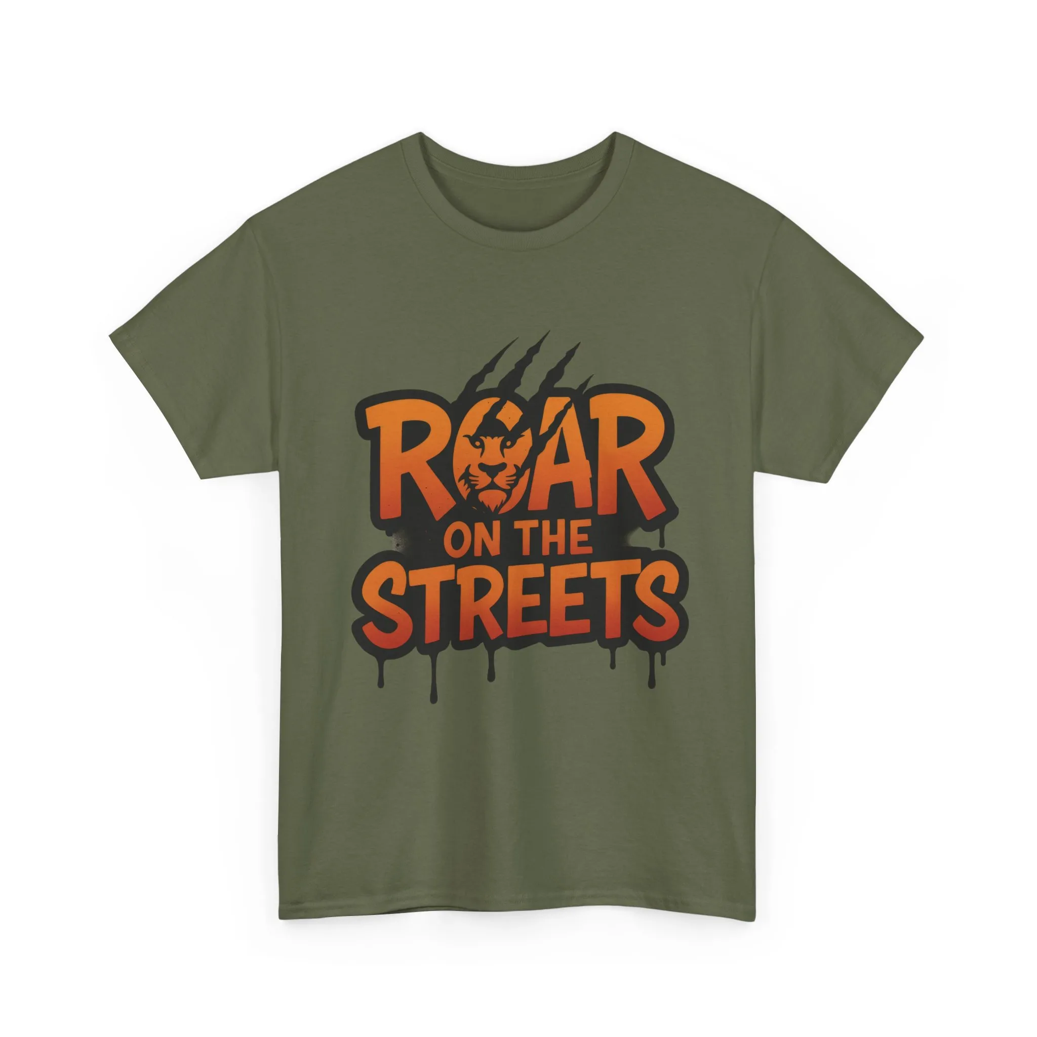 Roar on the Streets Lion Graphic Mens Urban T-Shirt, Lion Shirt - Image 7
