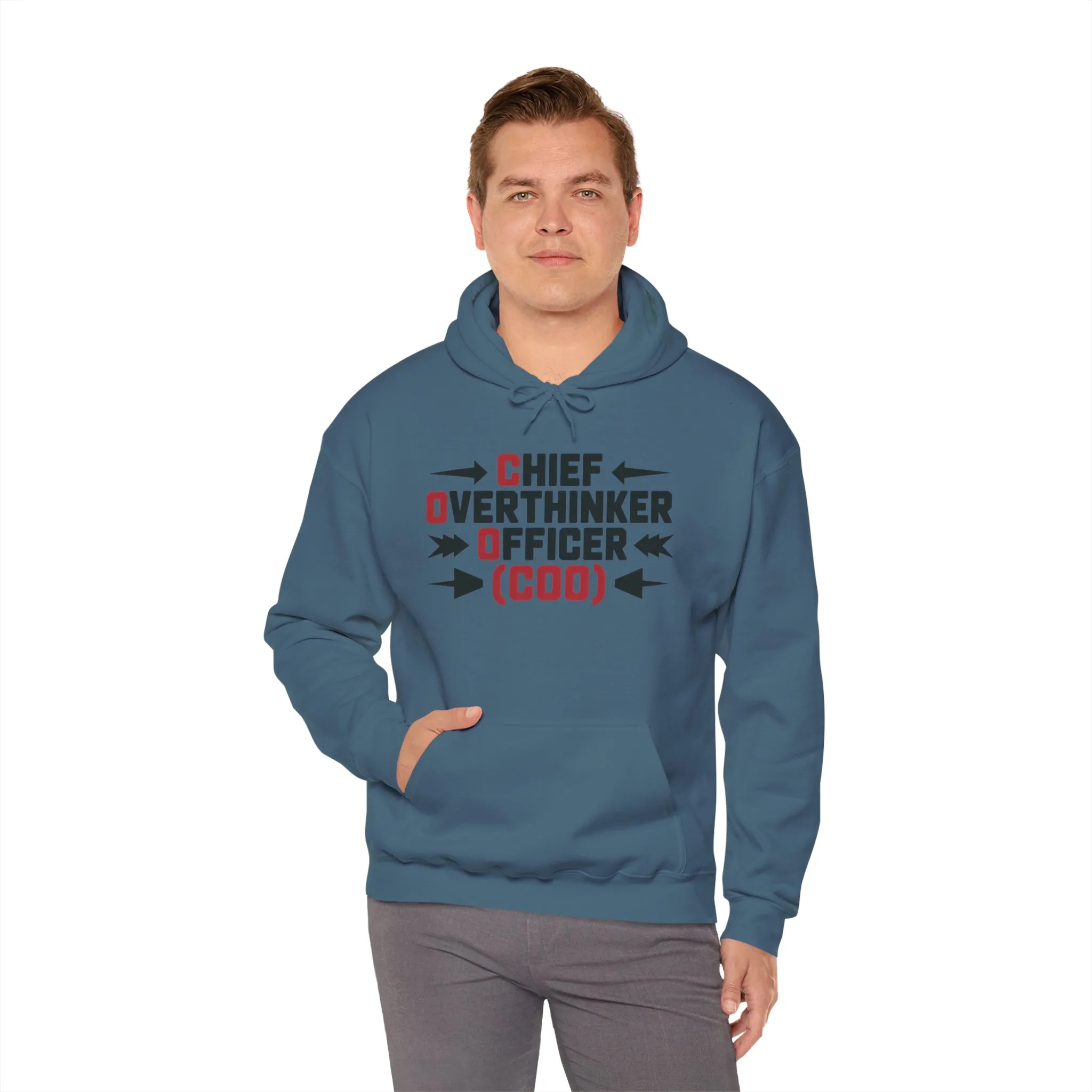 Chief Overthinker Officer Men's Hoodie, Funny COO Graphic Pullover, Sarcastic Office Humor Gift, Men's Heavy Blend™ Hooded Sweatshirt - Image 24