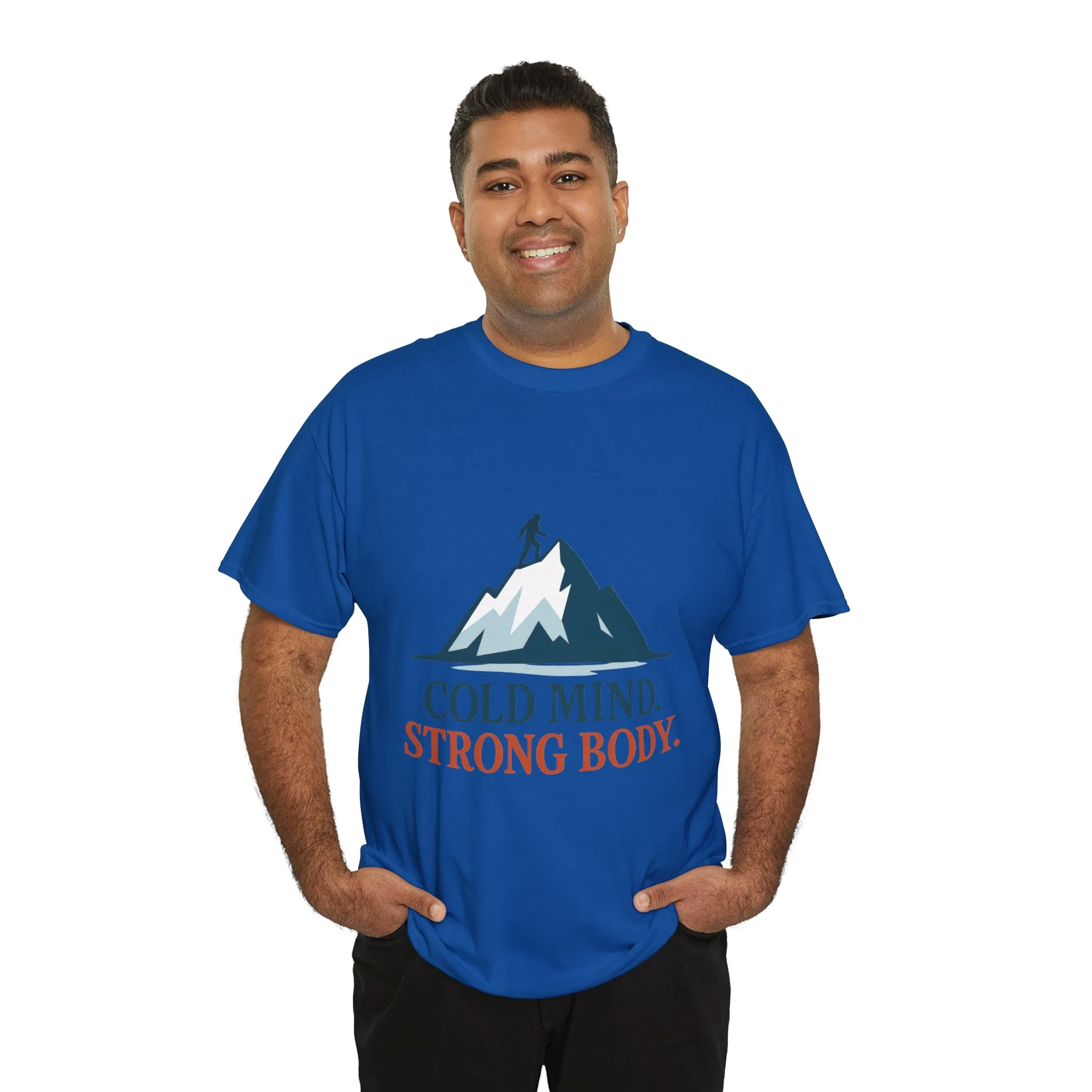 Cold Mind Strong Body Mens T-Shirt, Nordic Minimalist Mountain Hiking Tee - Image 27