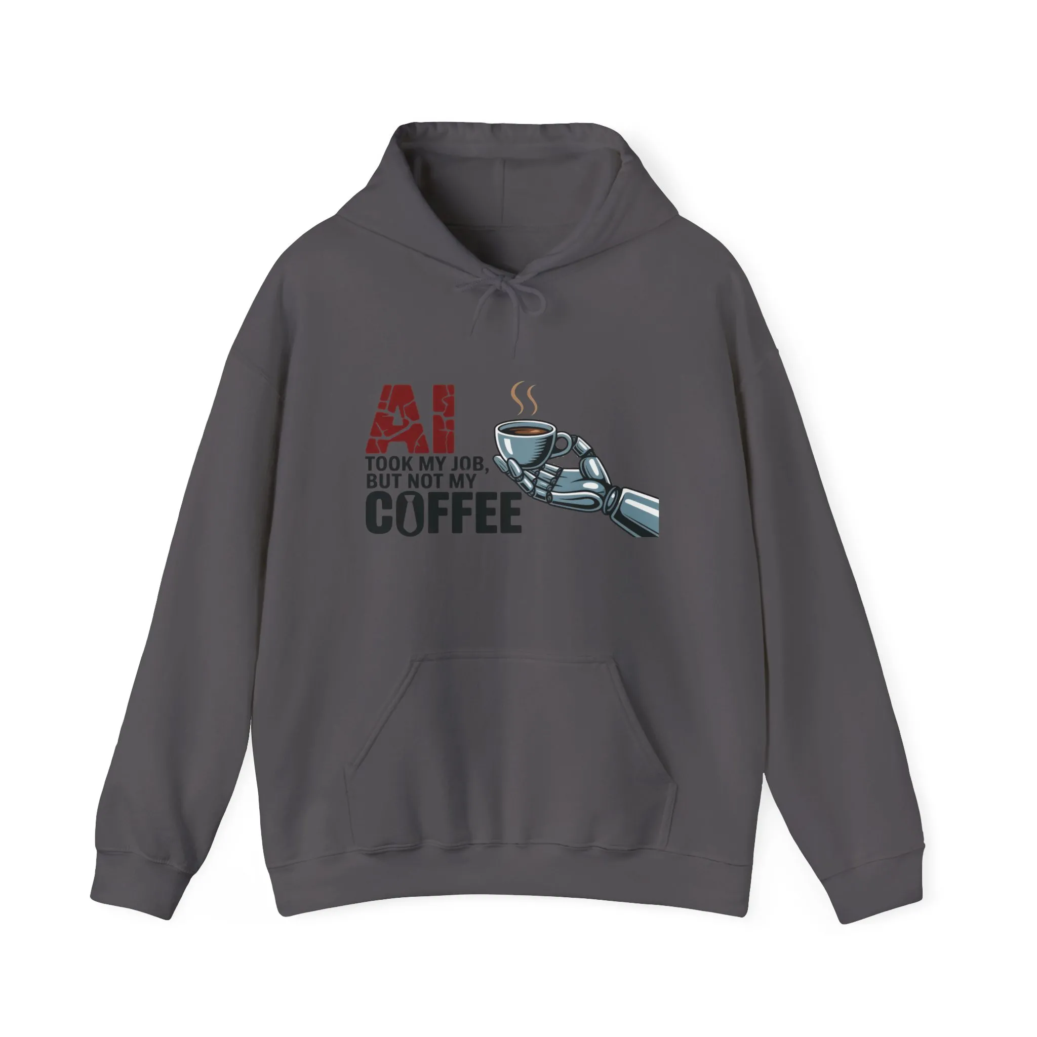 AI Coffee Hoodie, Funny Robot Humor Pullover, Geek Job Joke Sweatshirt Gift, Men's Heavy Blend™ Hooded Sweatshirt, Sarcastic Work Shirt - Image 25