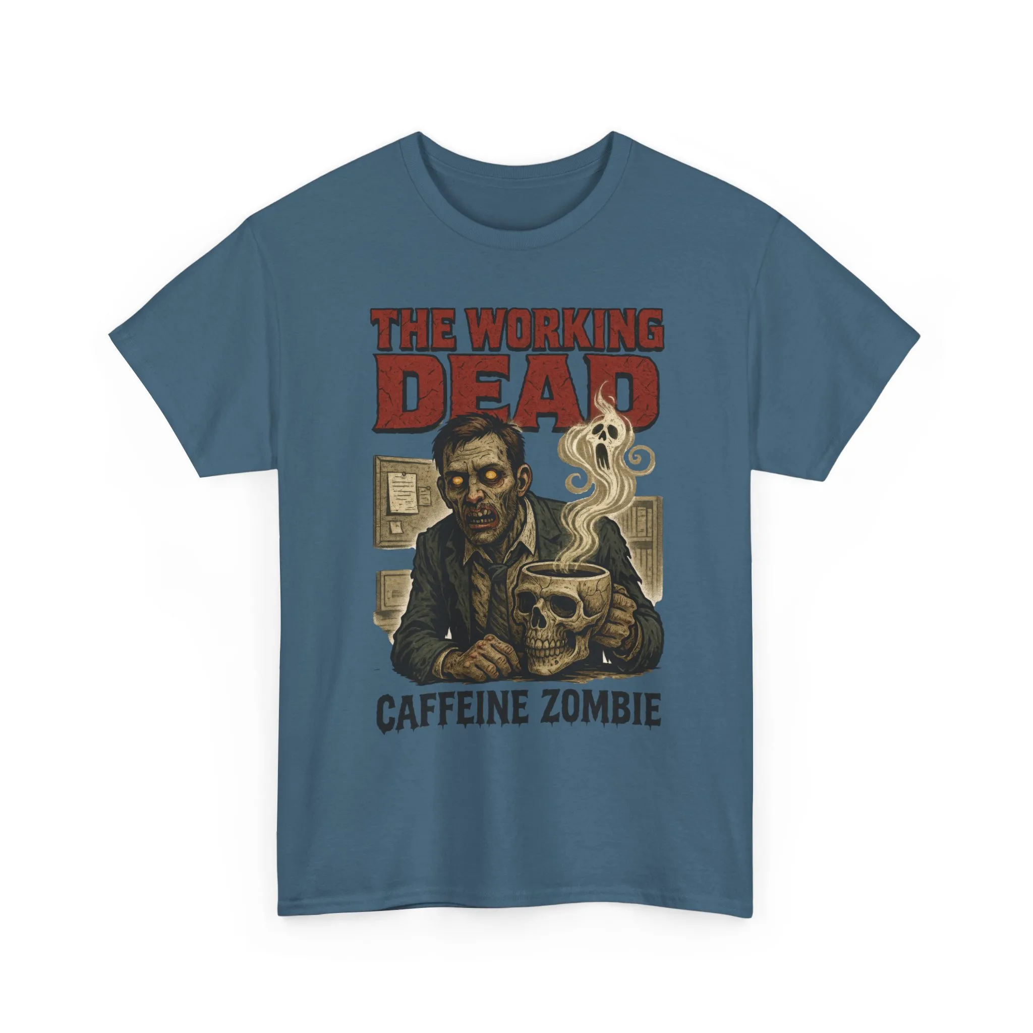 The Working Dead Men's Funny Zombie Work T-Shirt, Office Humor Tee, Halloween Office Tee, Coffee Zombie Shirt - Image 17