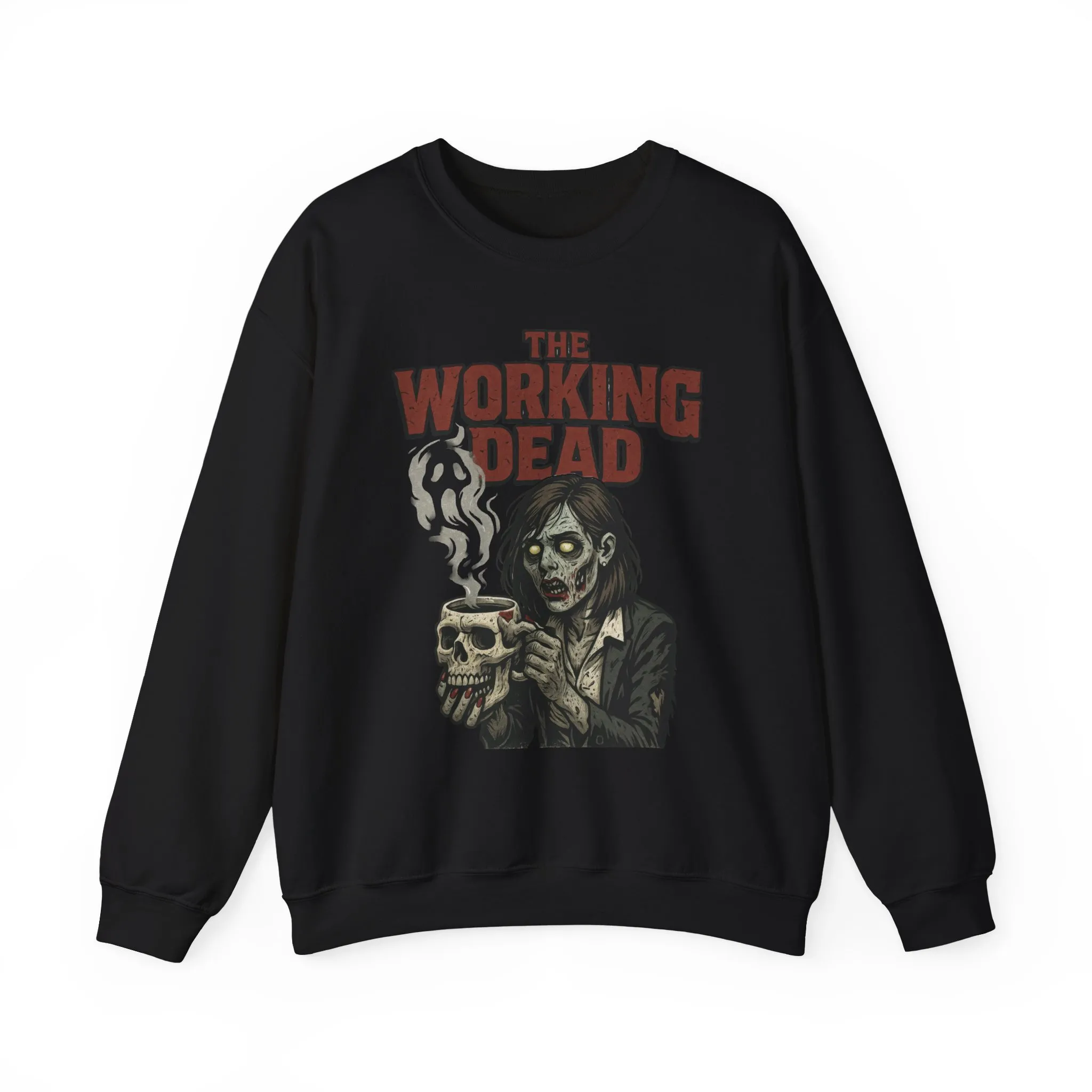 The Working Dead Women's Zombie Sweatshirt, Halloween Zombie Top, Work Humor Sweatshirt, Women's Heavy Blend™ Crewneck Sweatshirt - Image 7