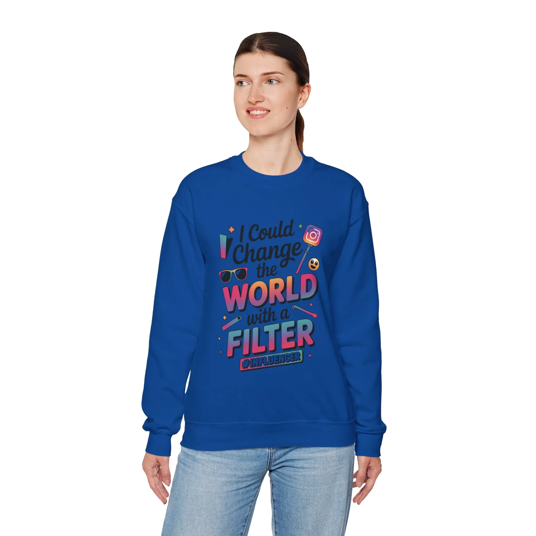 Womens Heavy Blend™ Crewneck Sweatshirt, Womens Influencer Sweatshirt, Funny Social Media Pullover, Cute Trendy Graphic Top - Image 24