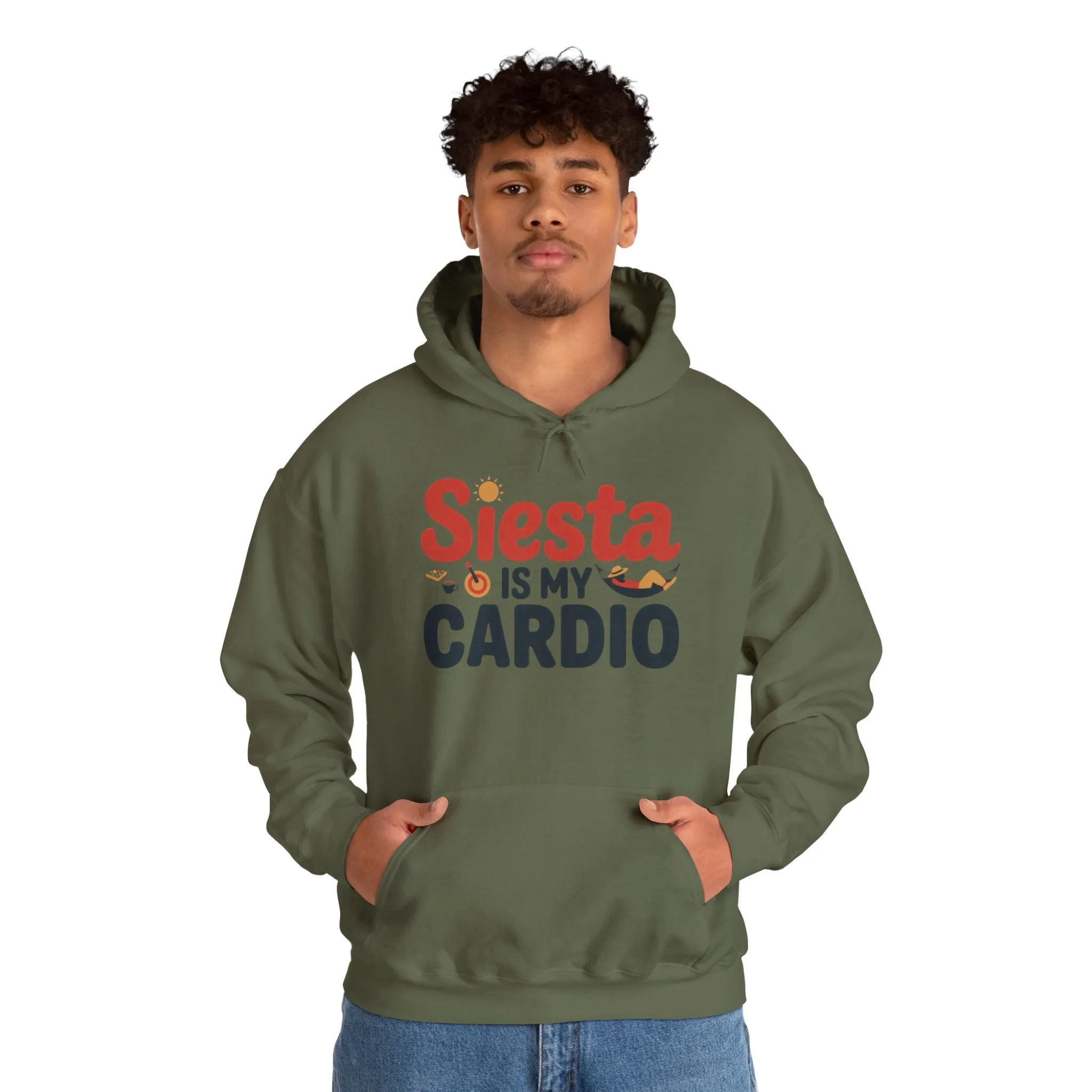 Mens Heavy Blend™ Hooded Sweatshirt, Siesta Is My Cardio Funny Mens Hoodie Spain Humor Gift - Image 15