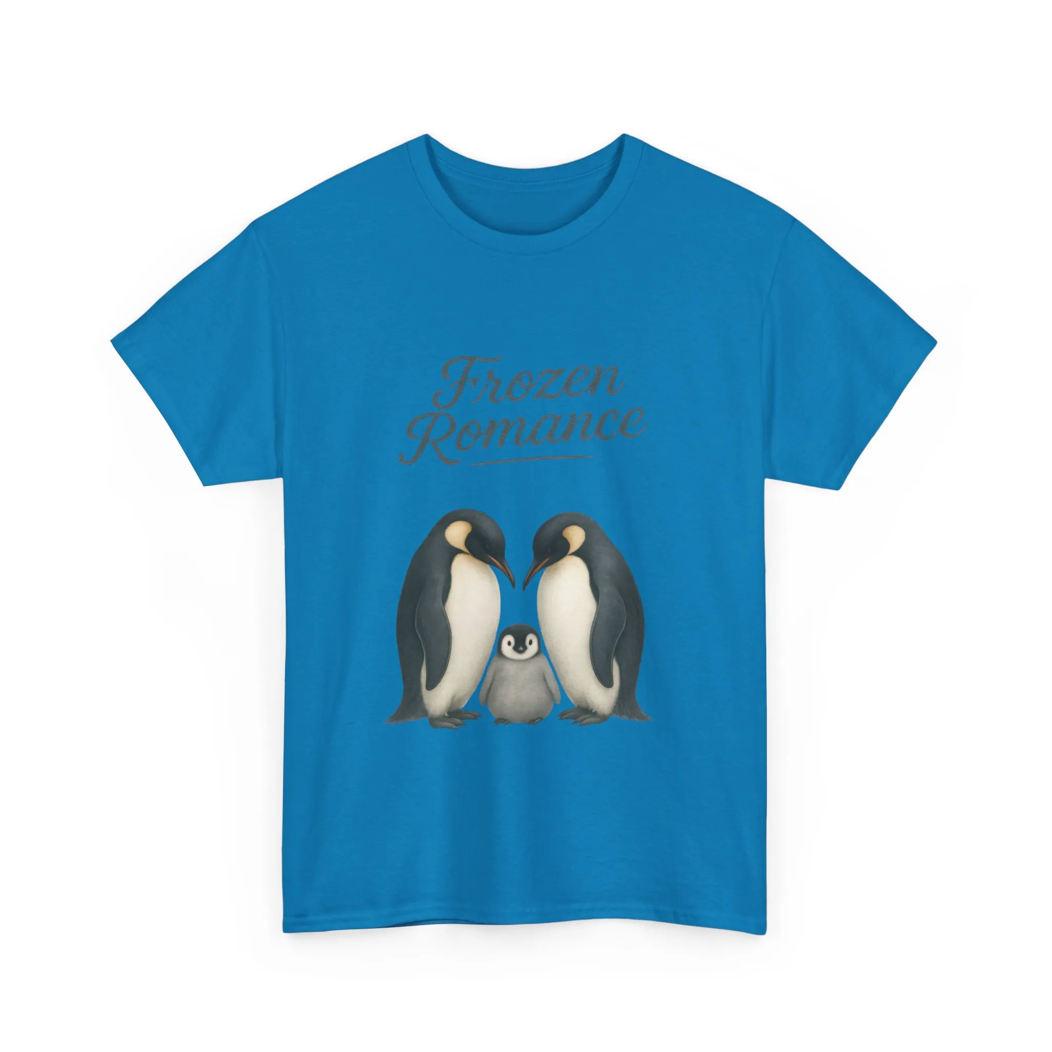 Womens Heavy Cotton Tee, Womens Frozen Romance Penguin T-Shirt, Cute Animal Graphic Tee, Love Birds Shirt Gift - Image 16