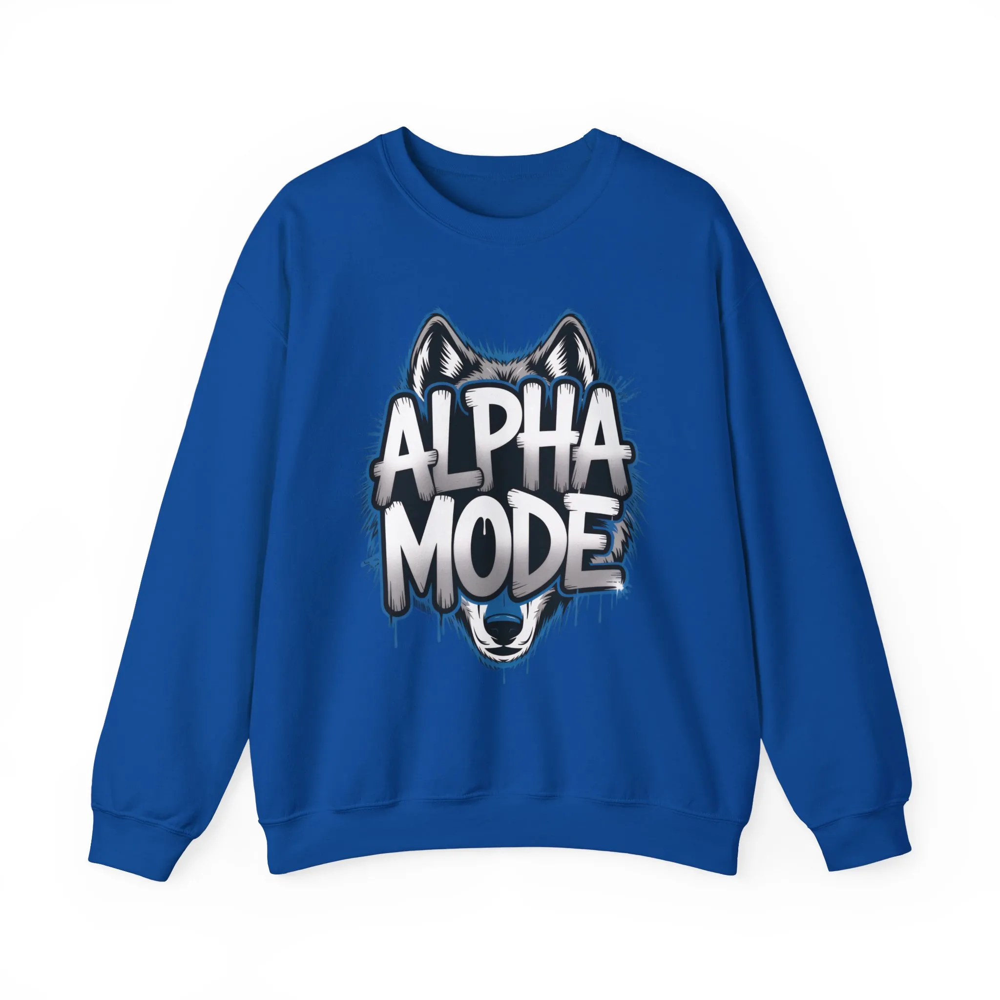 Mens Heavy Blend™ Crewneck Sweatshirt, Alpha Mode Mens Wolf Graphic Crewneck Sweatshirt - Image 25