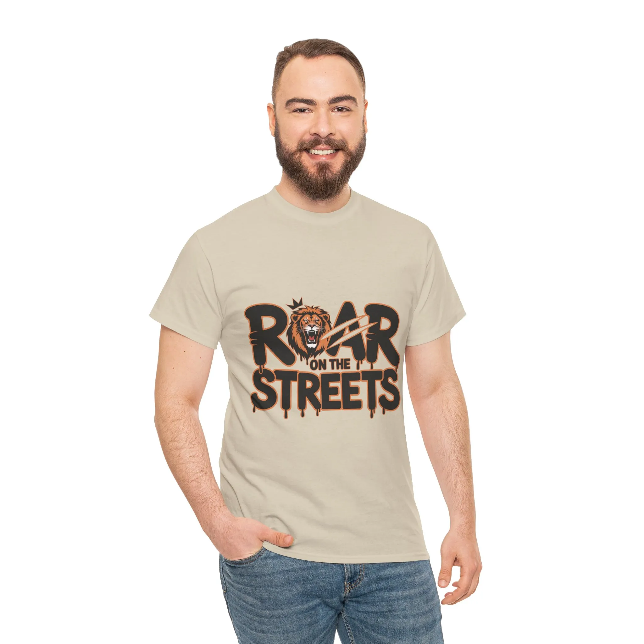 Roar on the Streets Lion Graphic Mens Urban T-Shirt, Lion Shirt, Street Vibe - Image 8